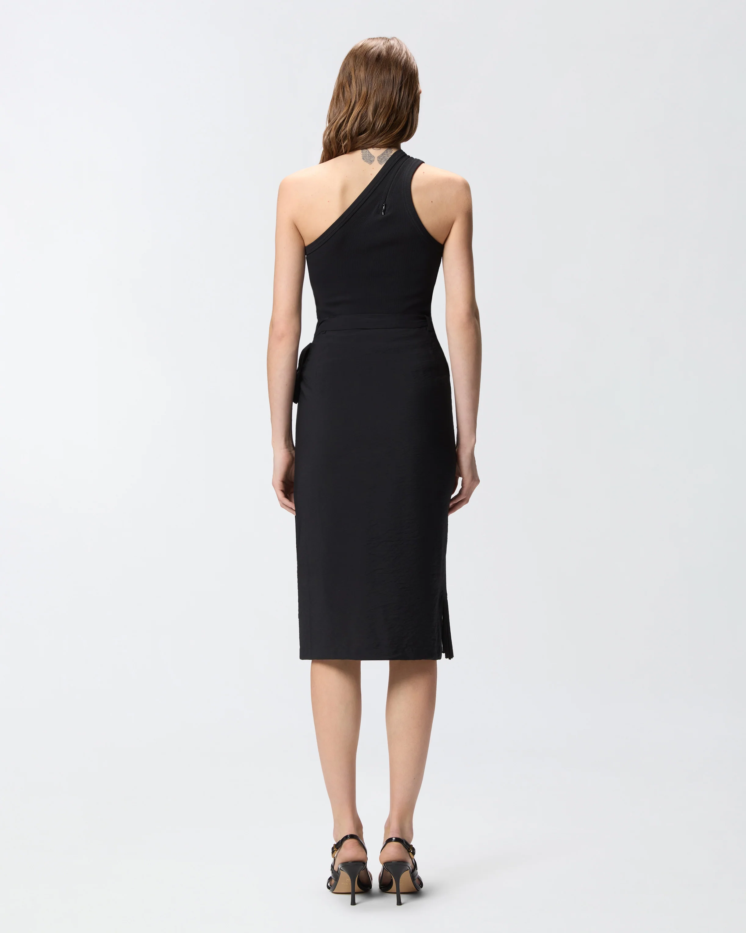 Canotta a costine con scollo a V e logo PINKO - Image 3