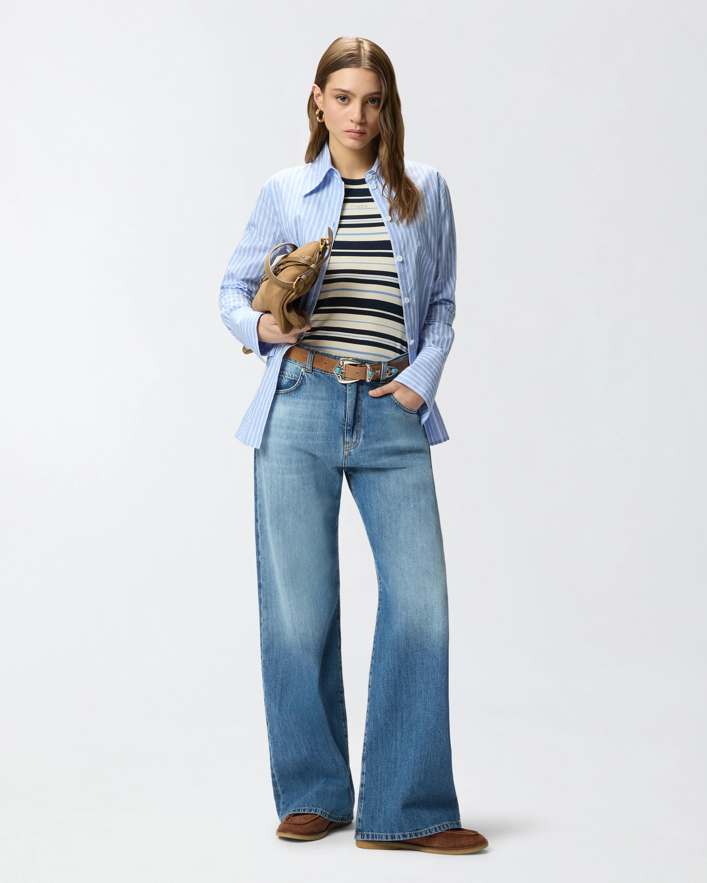 Canotta a righe con logo PINKO - Image 2