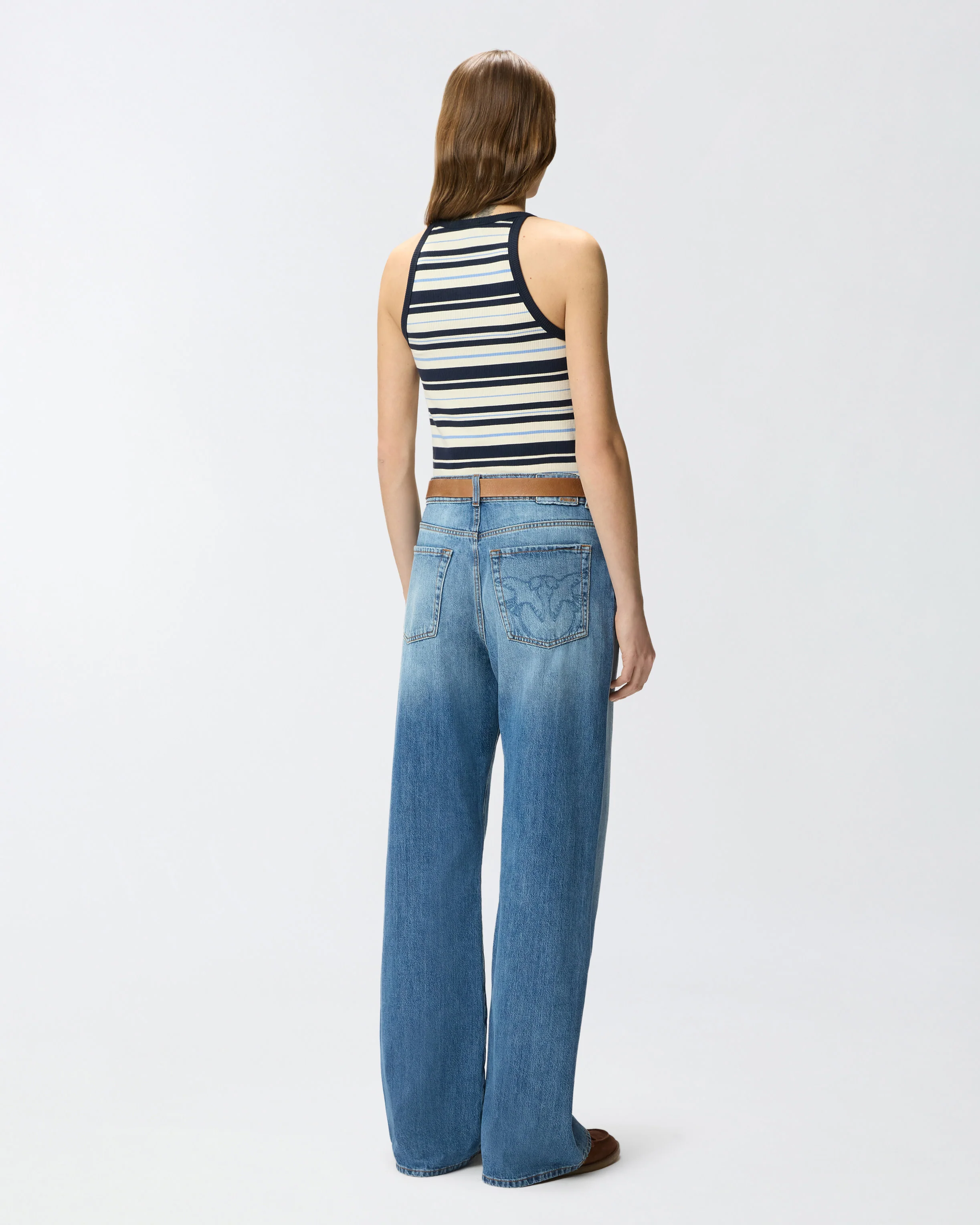 Canotta a righe con logo PINKO - Image 3