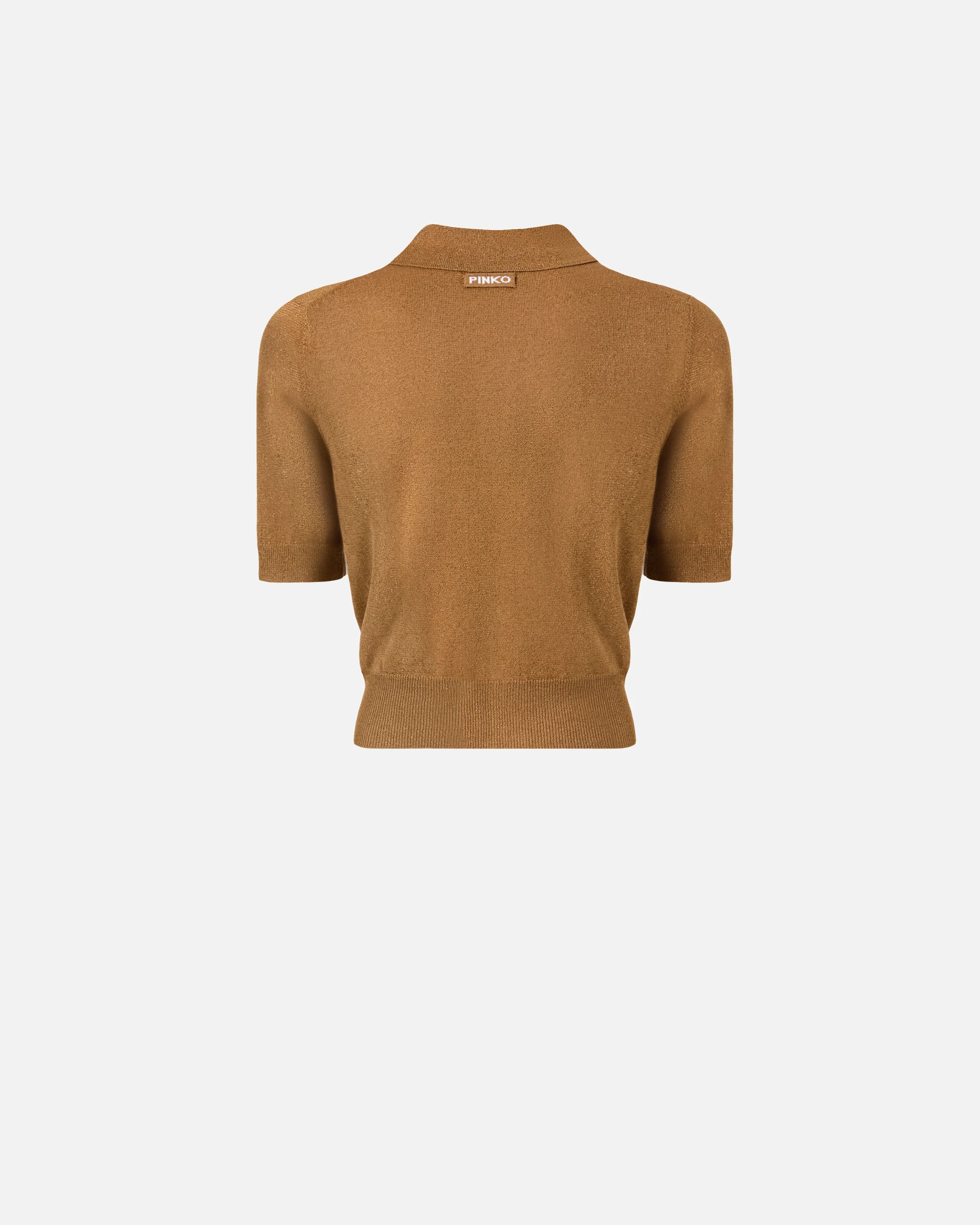 Cardigan cropped a mezza manica con colletto - Image 6