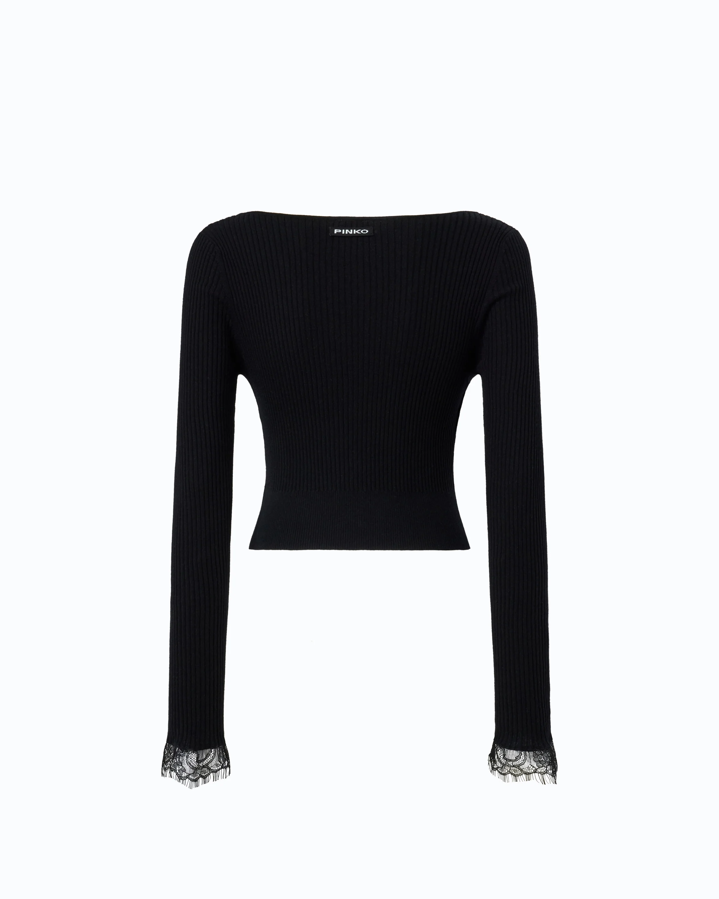 Cardigan cropped in misto seta e cashmere con pizzo - Image 6