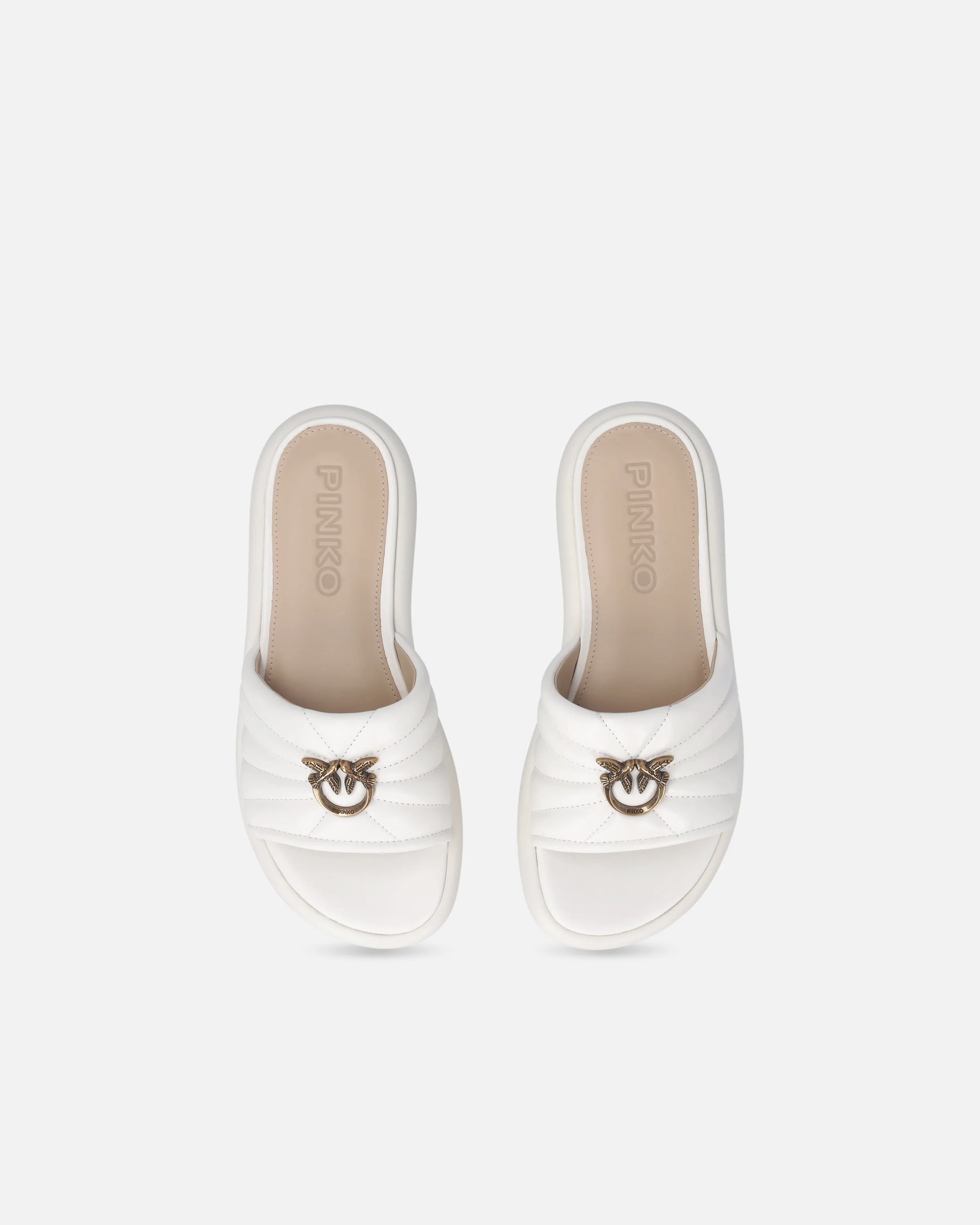 Ciabatte in nappa trapuntata con logo Love Birds - Image 9