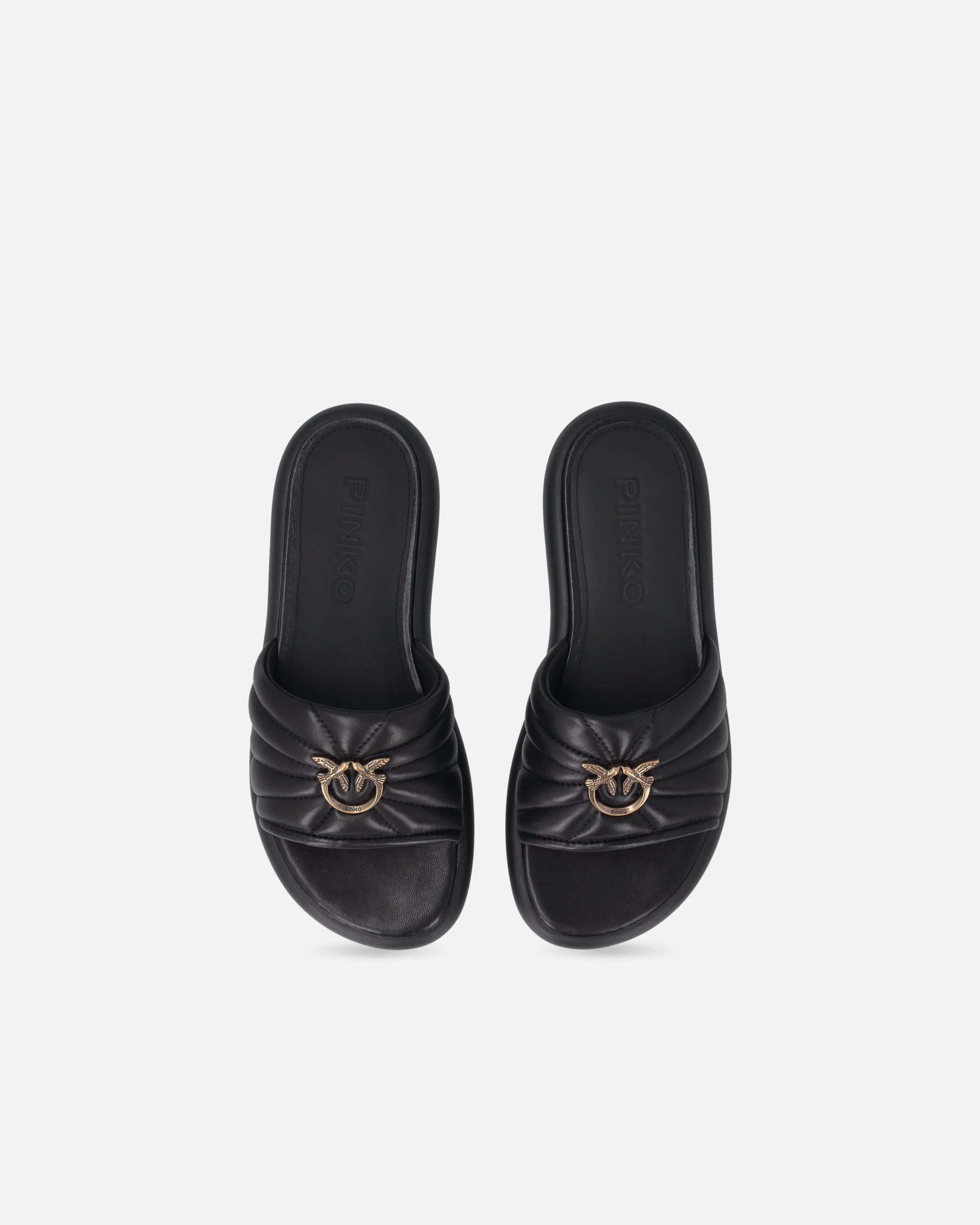 Ciabatte in nappa trapuntata con logo Love Birds - Image 9