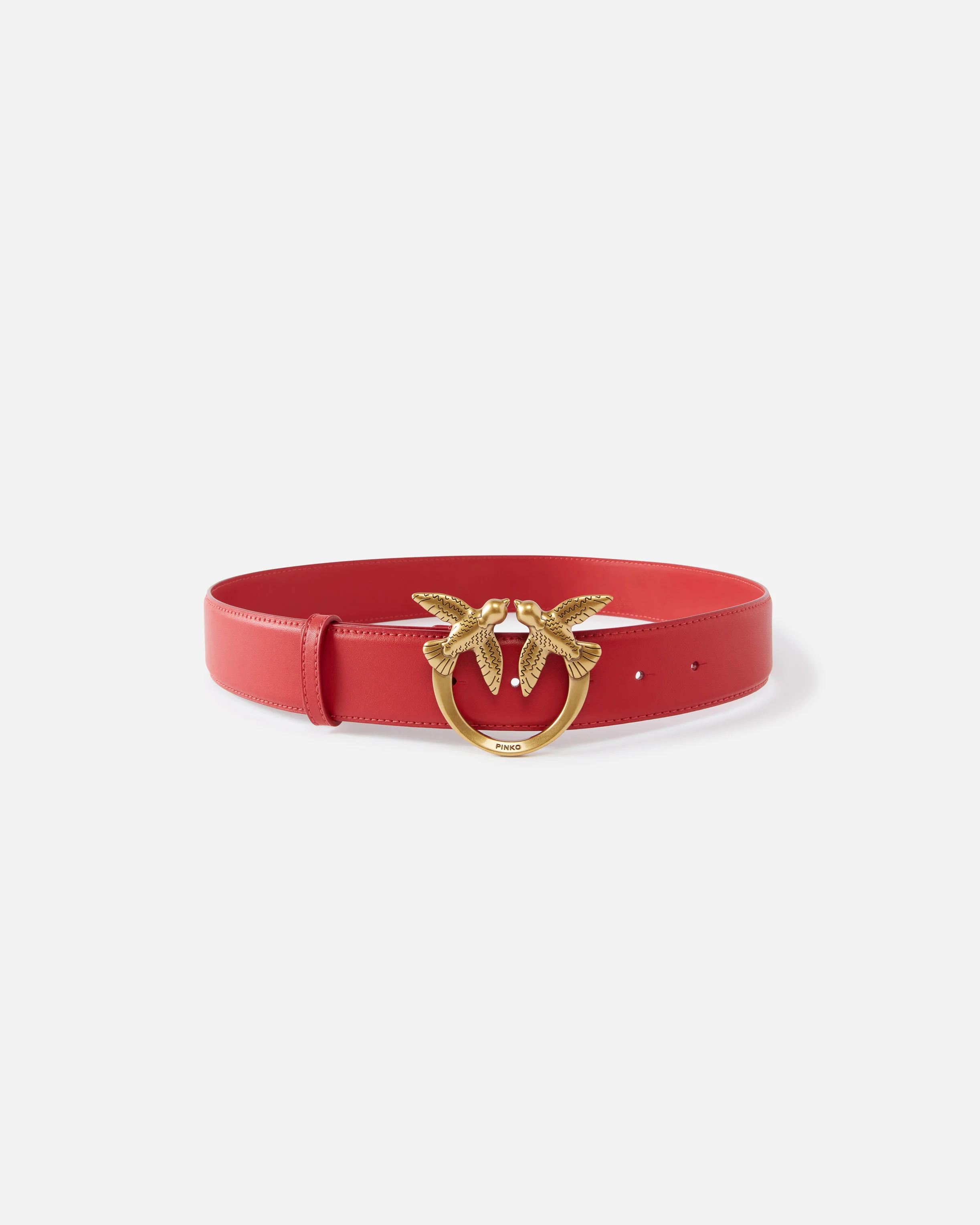 Cintura alta Love Birds in pelle 4cm