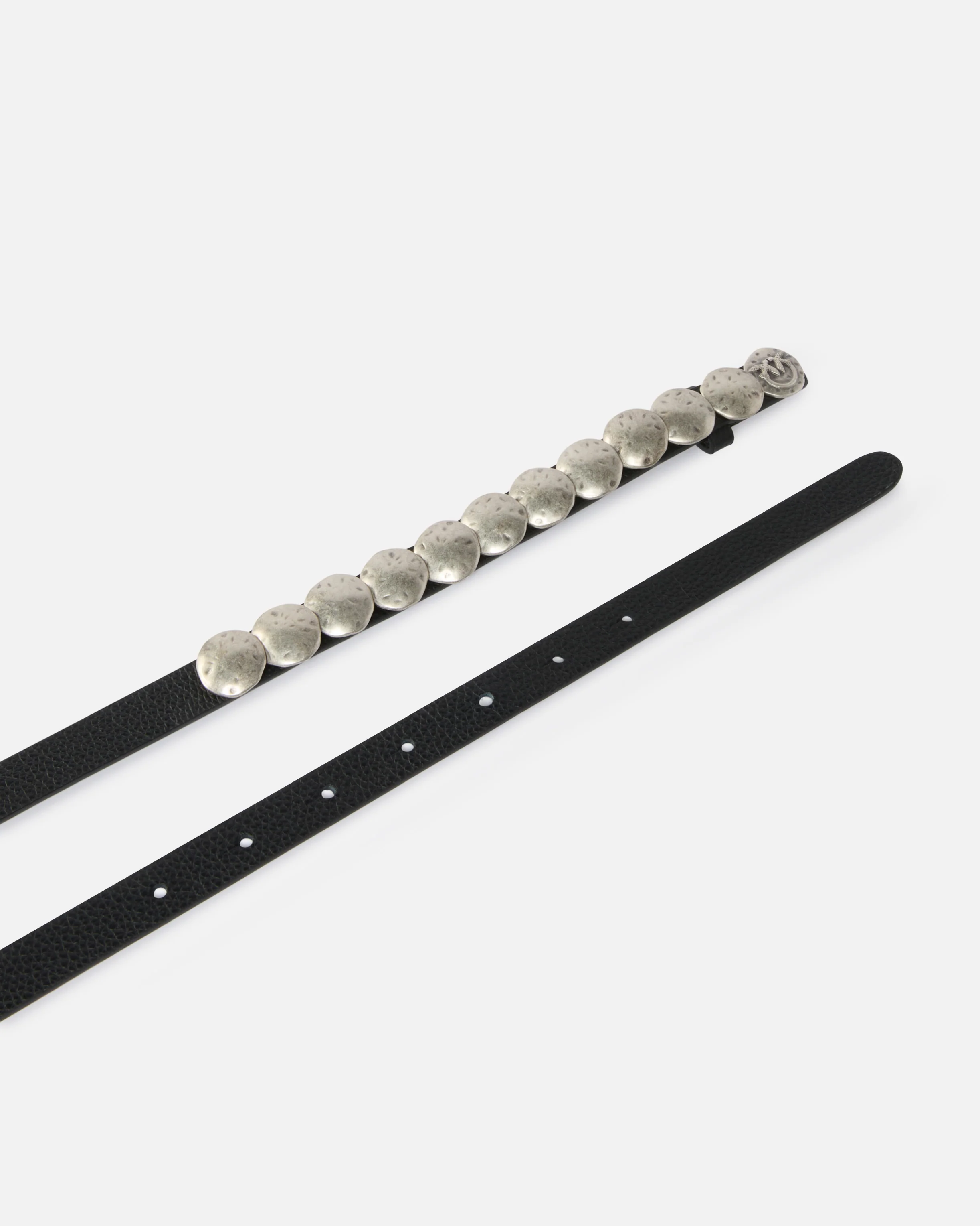 Cintura doppio giro in pelle con borchie 1,5 cm - Image 3