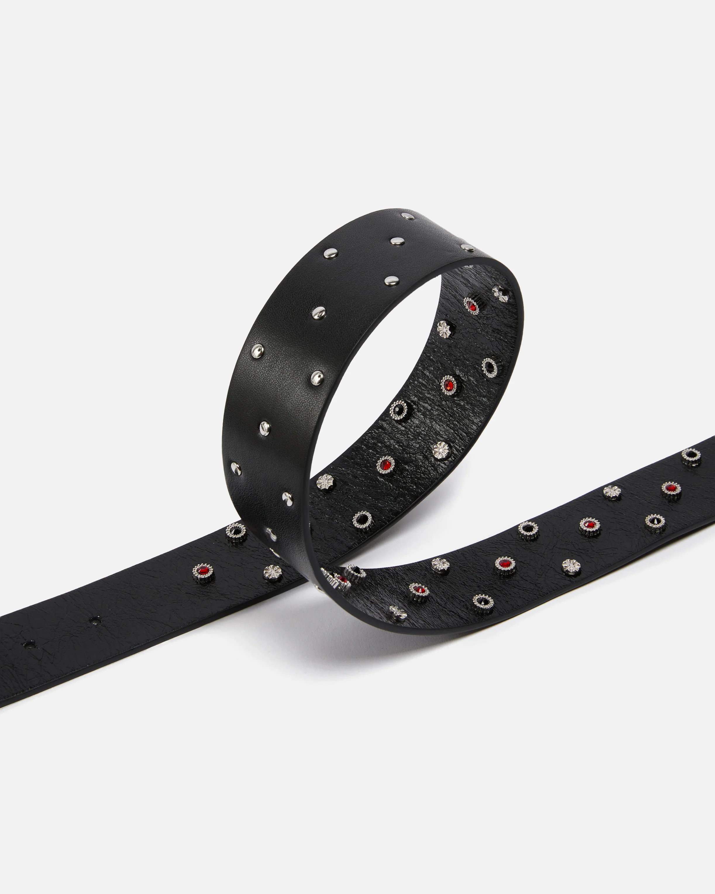 Cintura in pelle con borchie 4 cm - Image 4