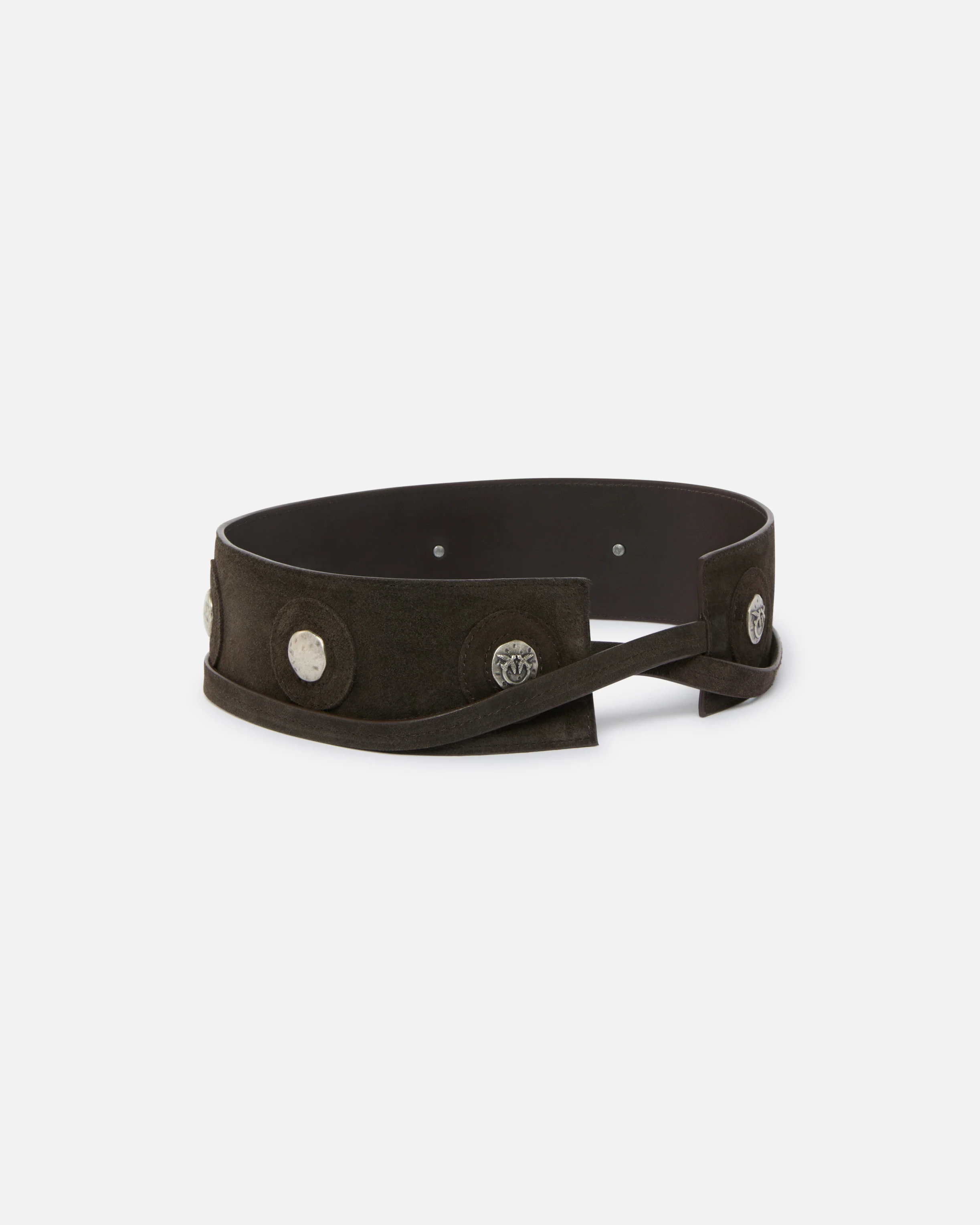 Cintura in pelle con borchie 6 cm - Image 2