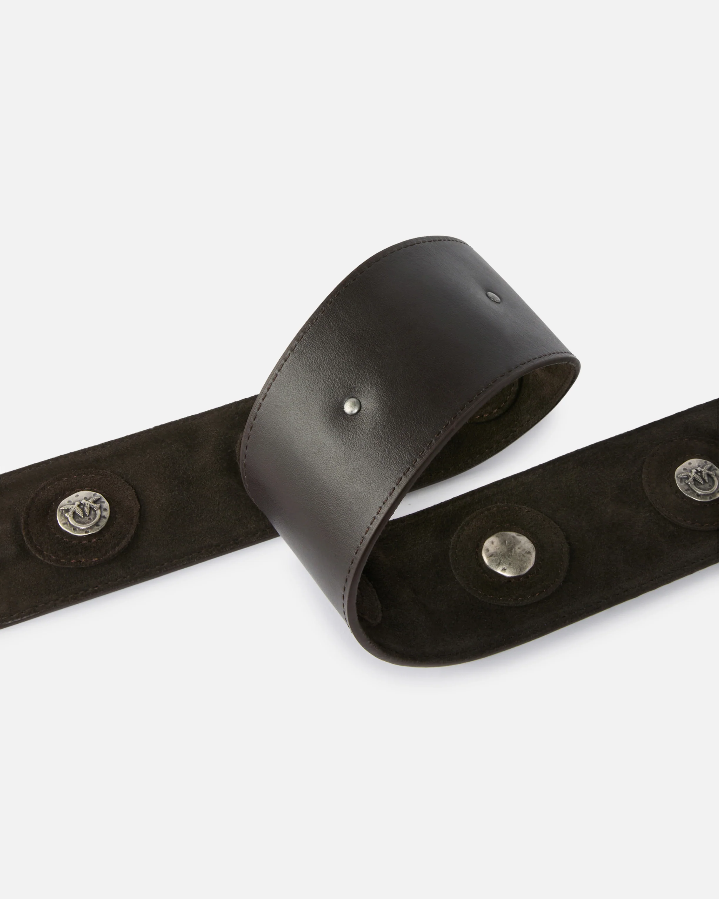Cintura in pelle con borchie 6 cm - Image 4