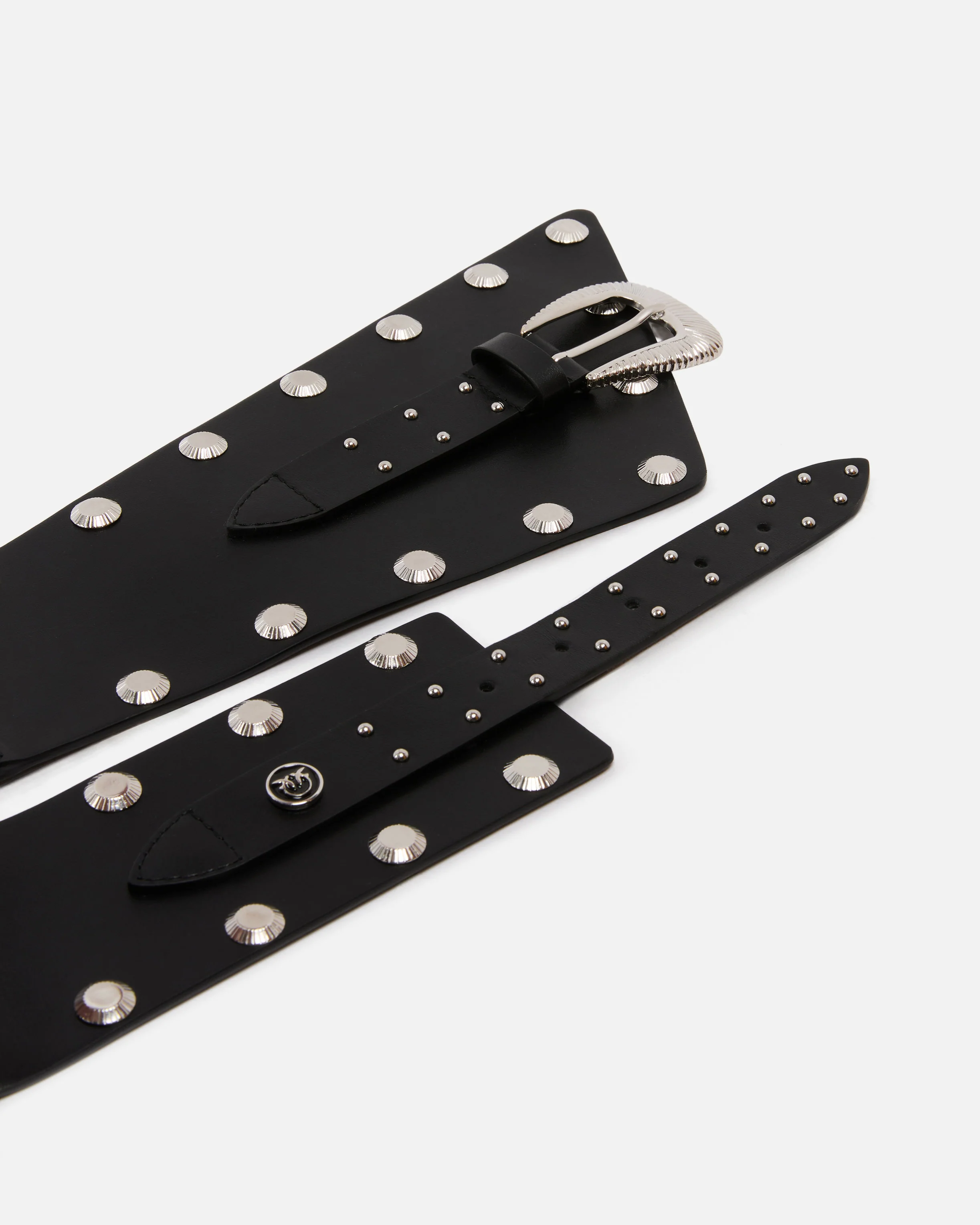 Cintura in pelle con borchie e cinturino 15 cm - Image 3