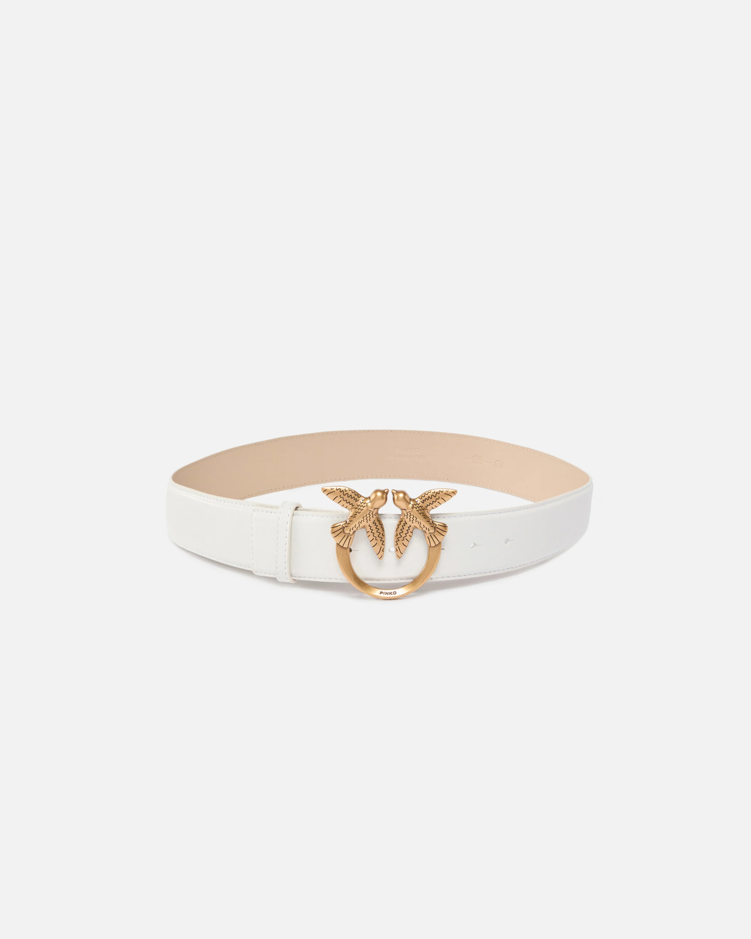 Cintura in pelle con fibbia Love Birds 4 cm