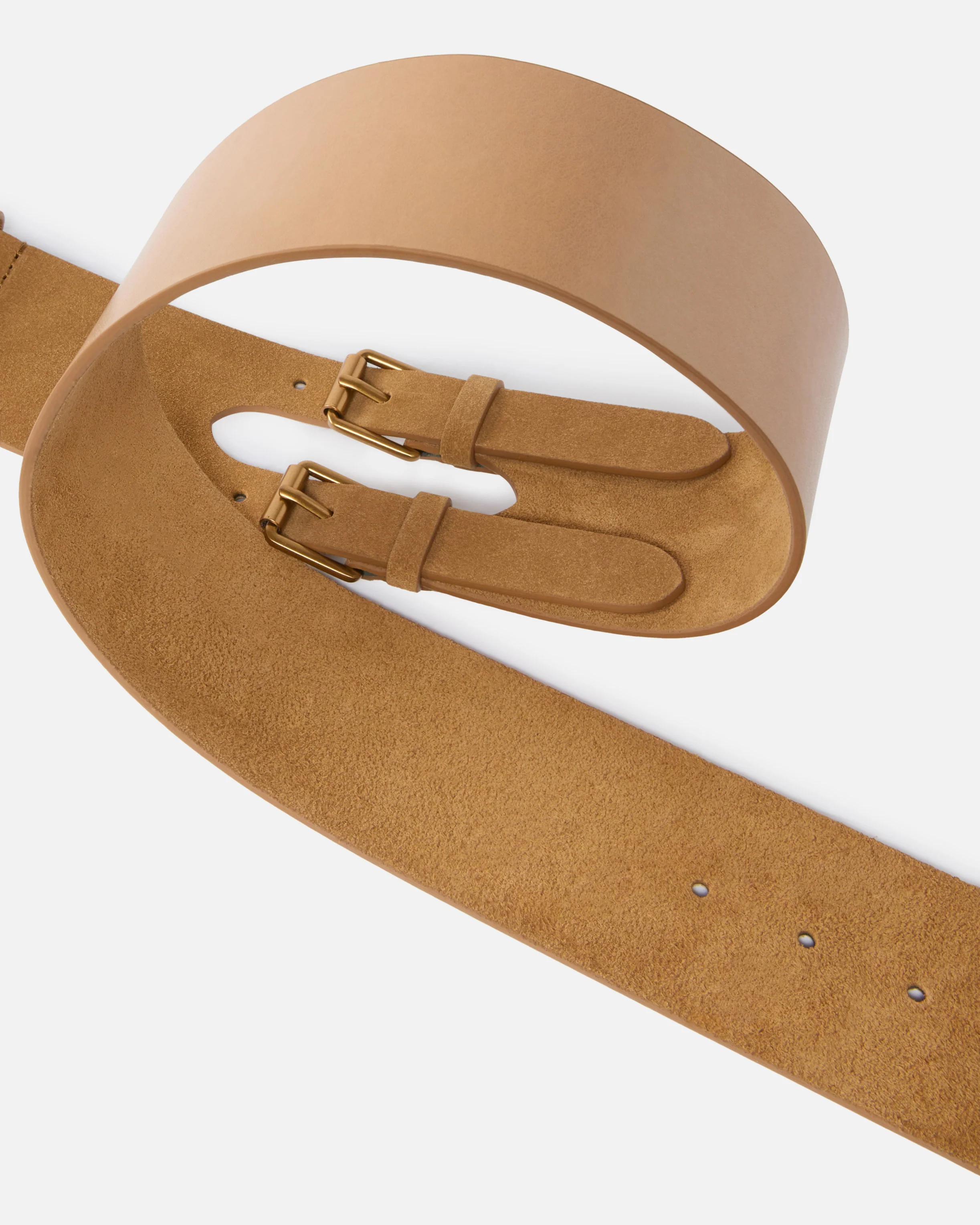Cintura in pelle crosta con cinturini 6 cm - Image 4