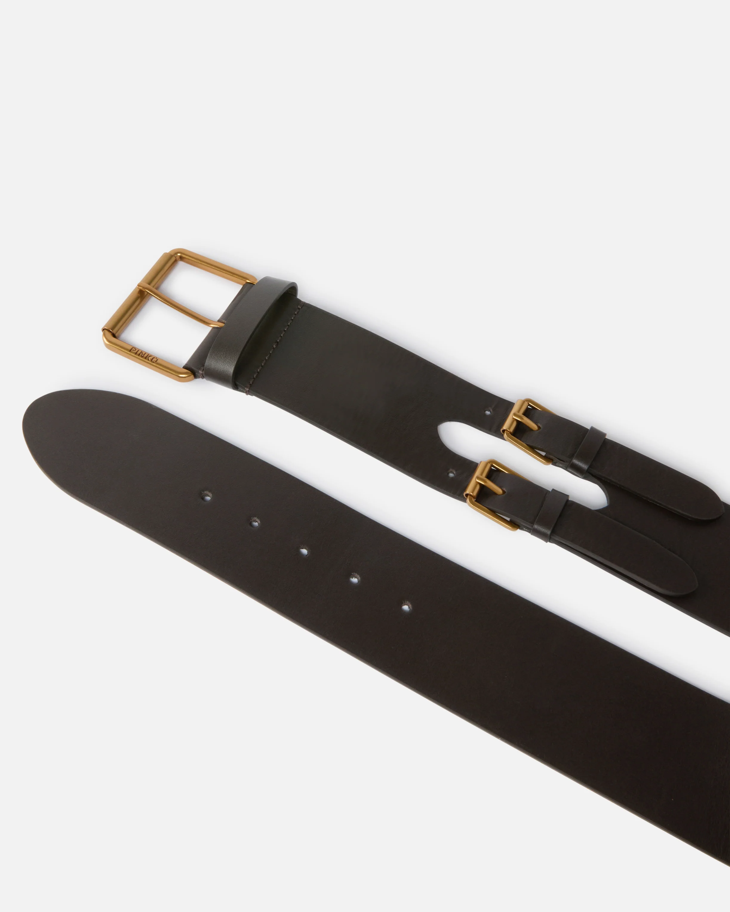 Cintura in pelle liscia con cinturini 6 cm - Image 3