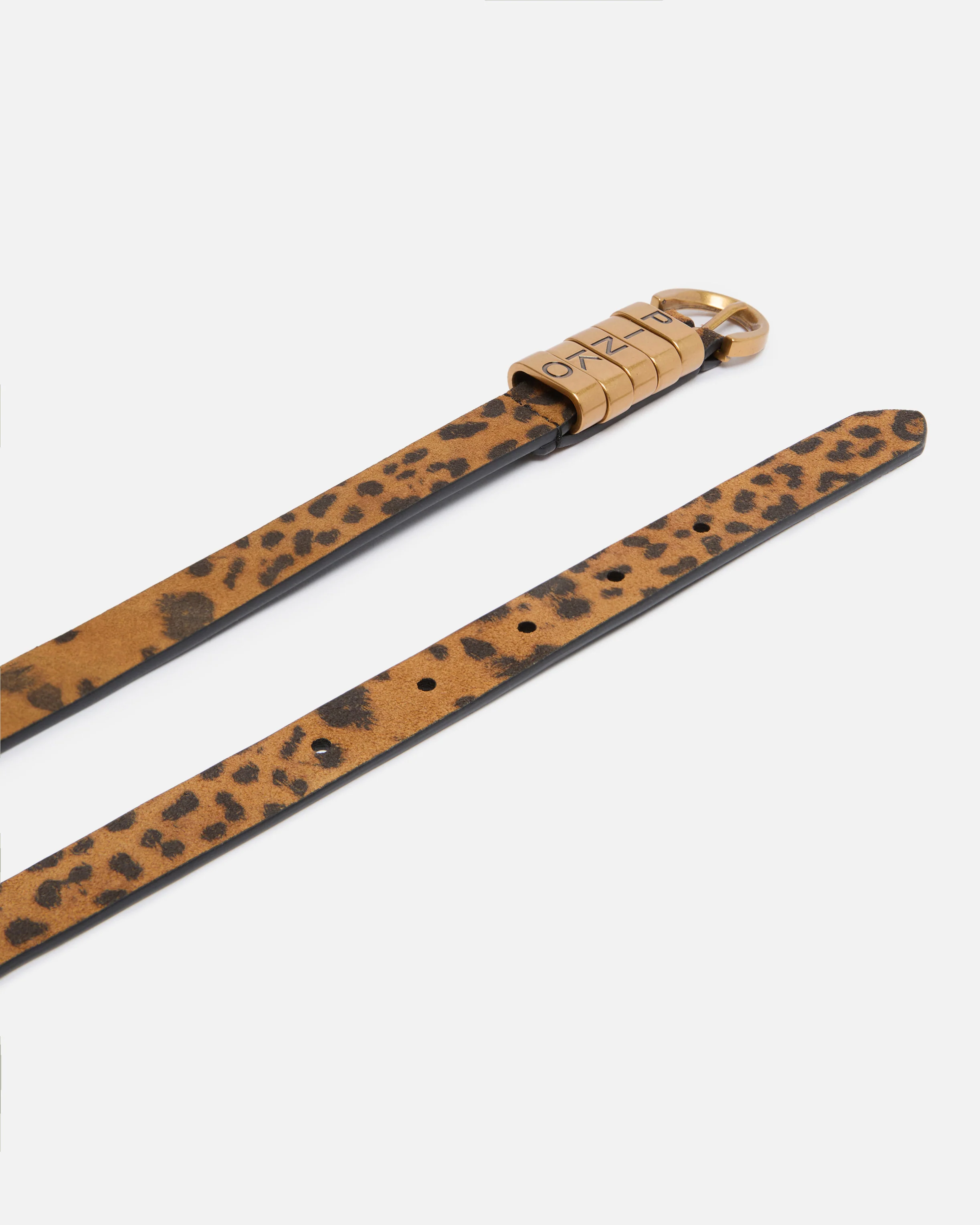 Cintura in suede con stampa leopardata 2 cm - Image 3