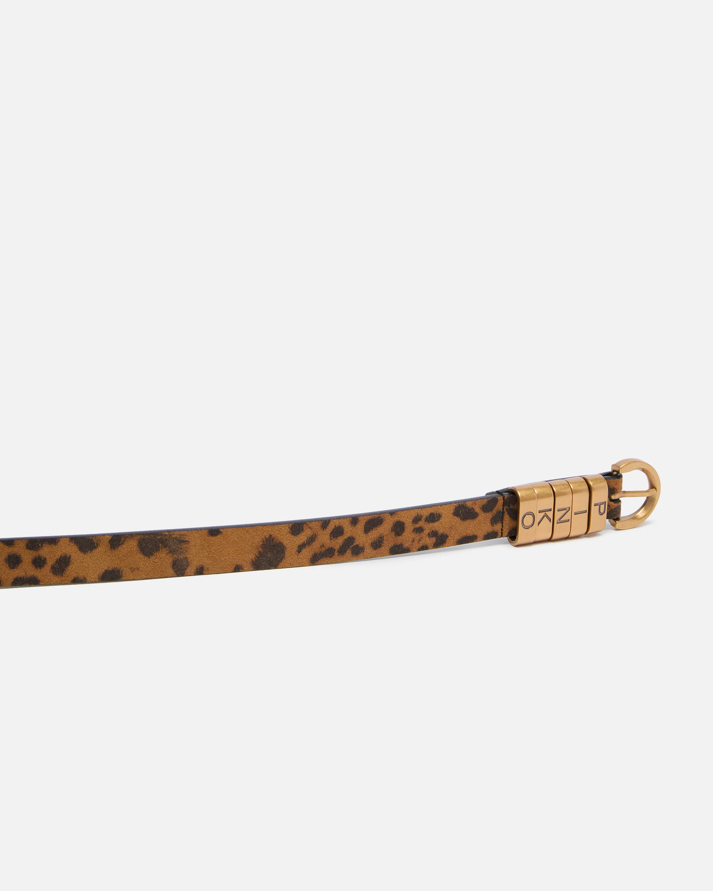 Cintura in suede con stampa leopardata 2 cm - Image 5