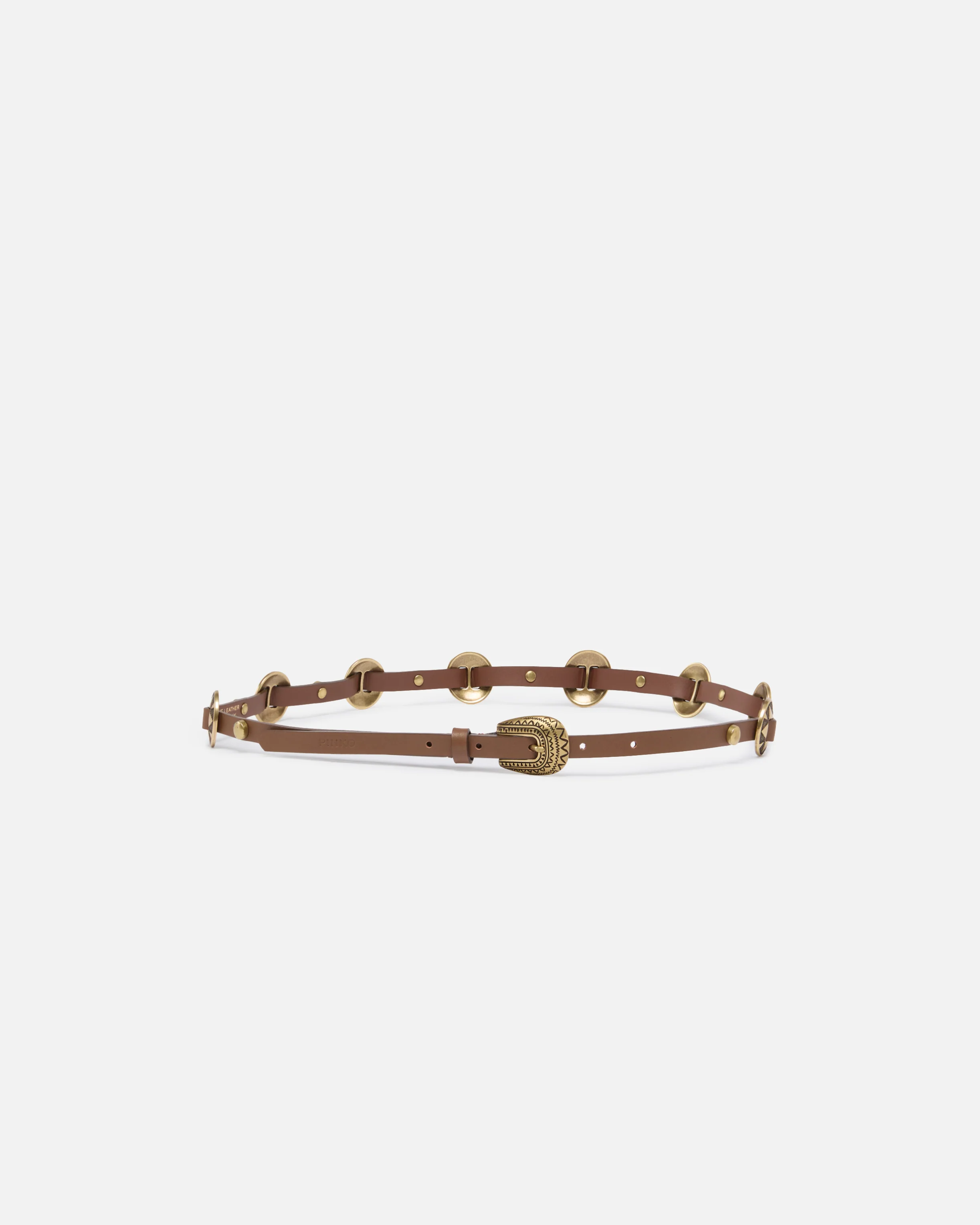 Cintura sottile con placche incise in metallo 1cm