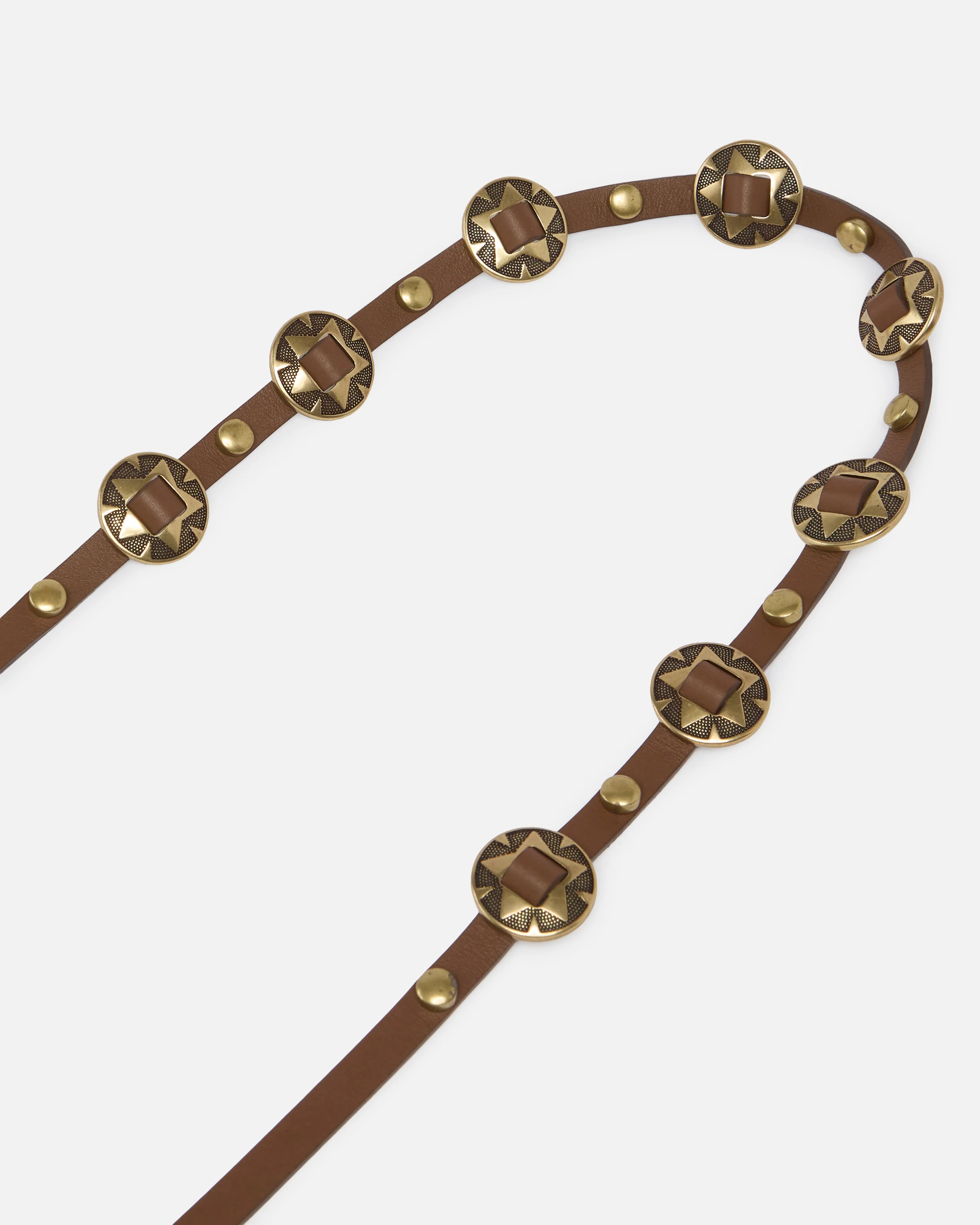 Cintura sottile con placche incise in metallo 1cm - Image 5