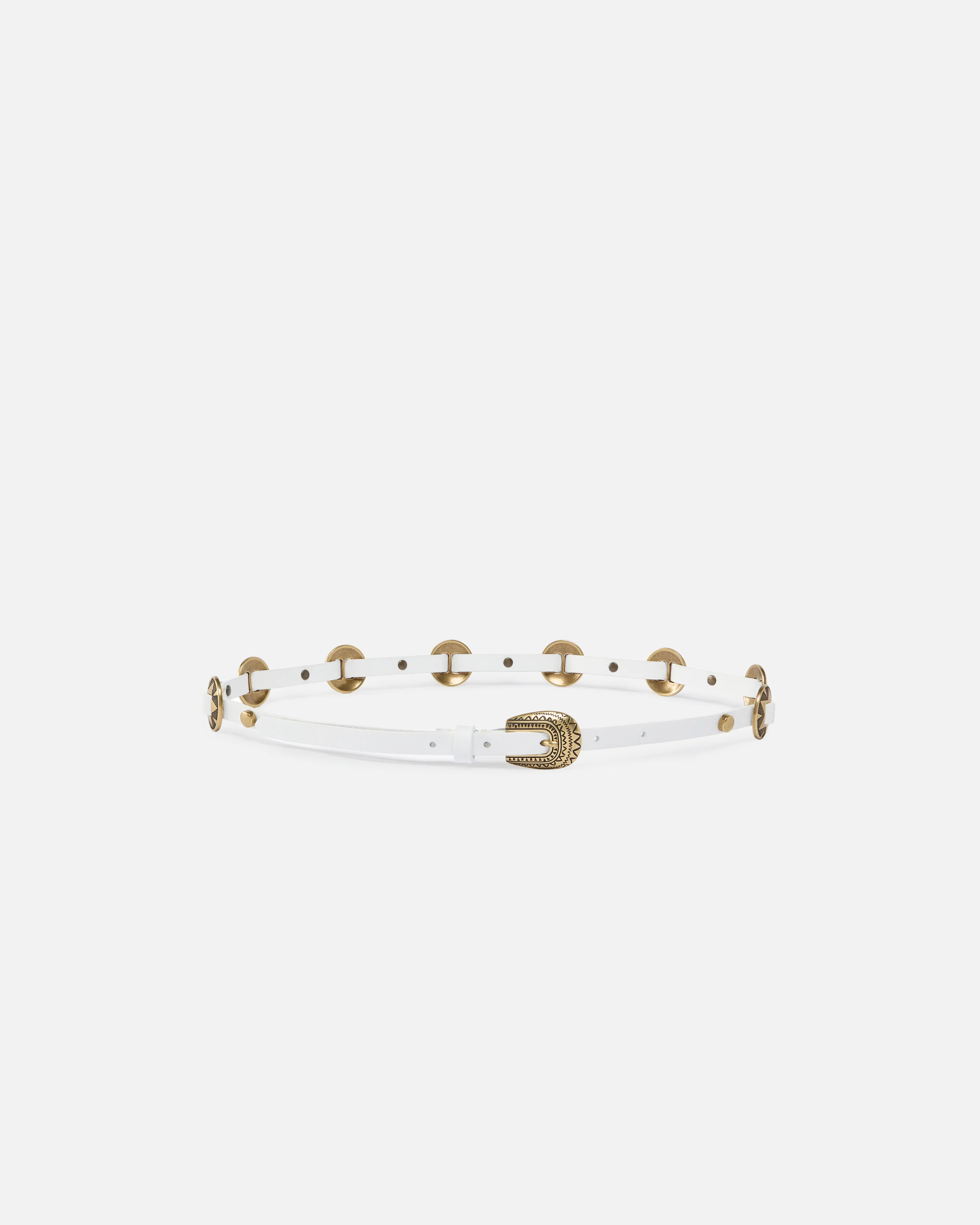 Cintura sottile con placche incise in metallo 1cm