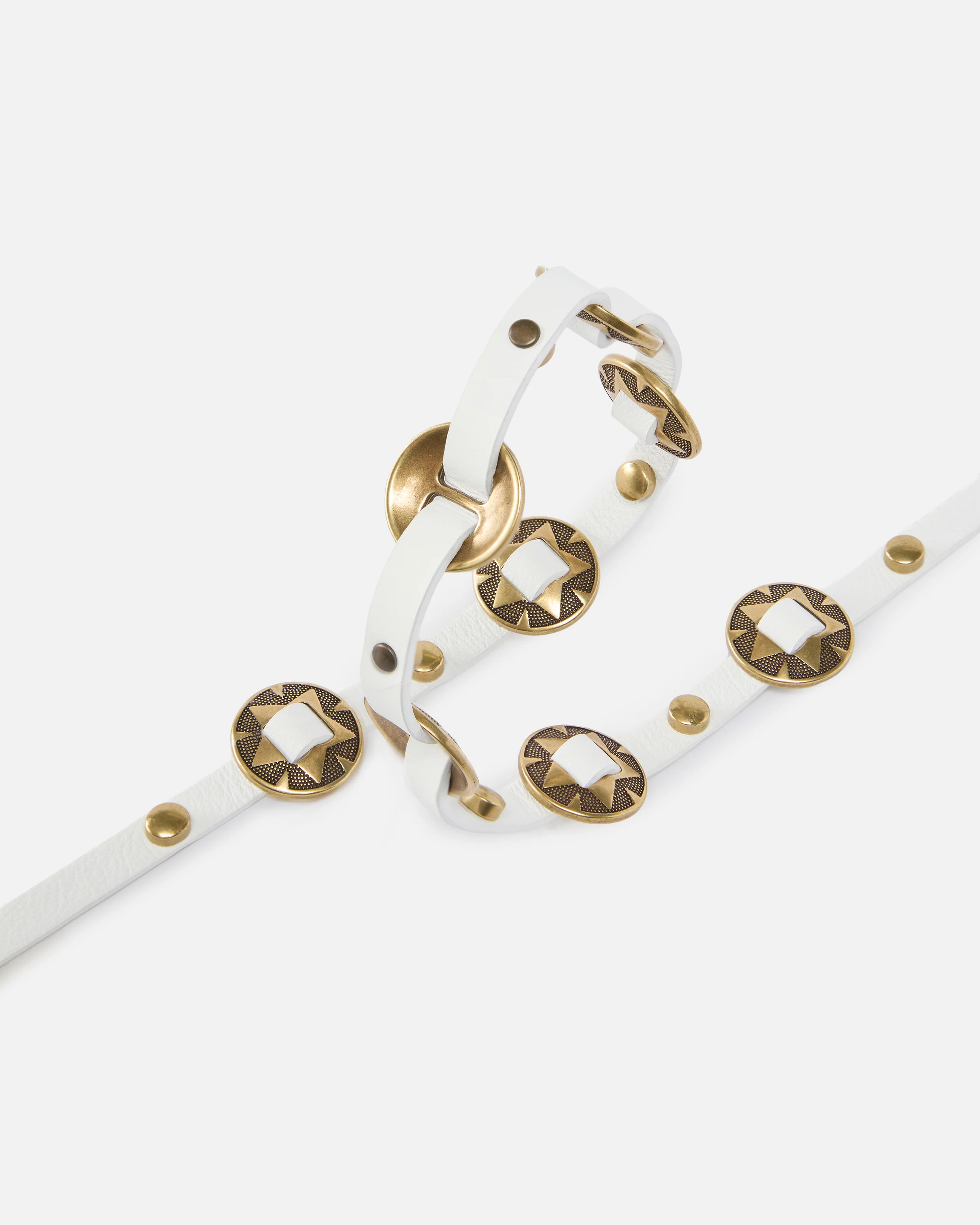 Cintura sottile con placche incise in metallo 1cm - Image 4