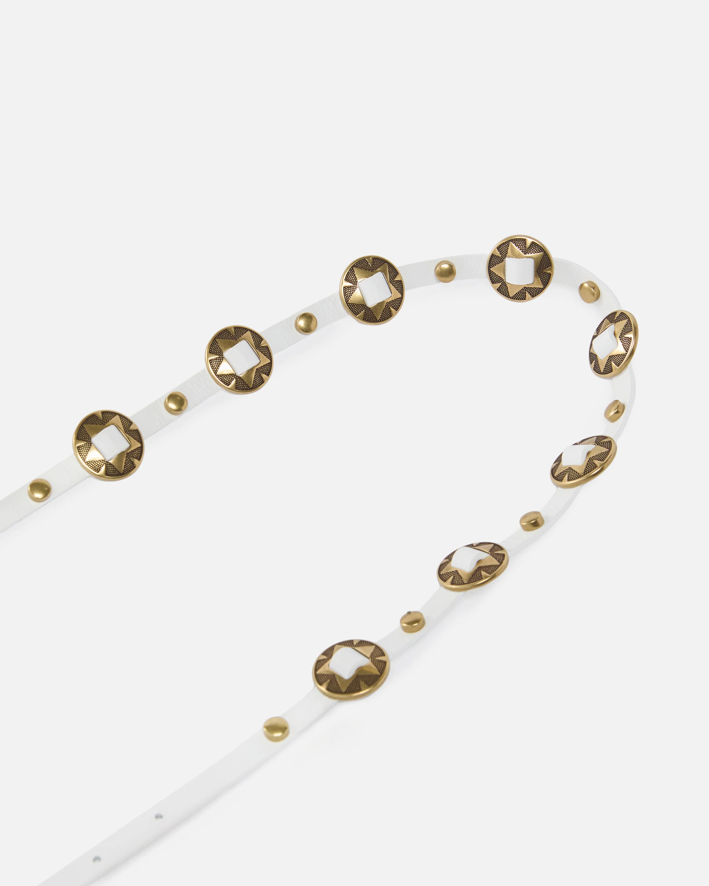 Cintura sottile con placche incise in metallo 1cm - Image 5