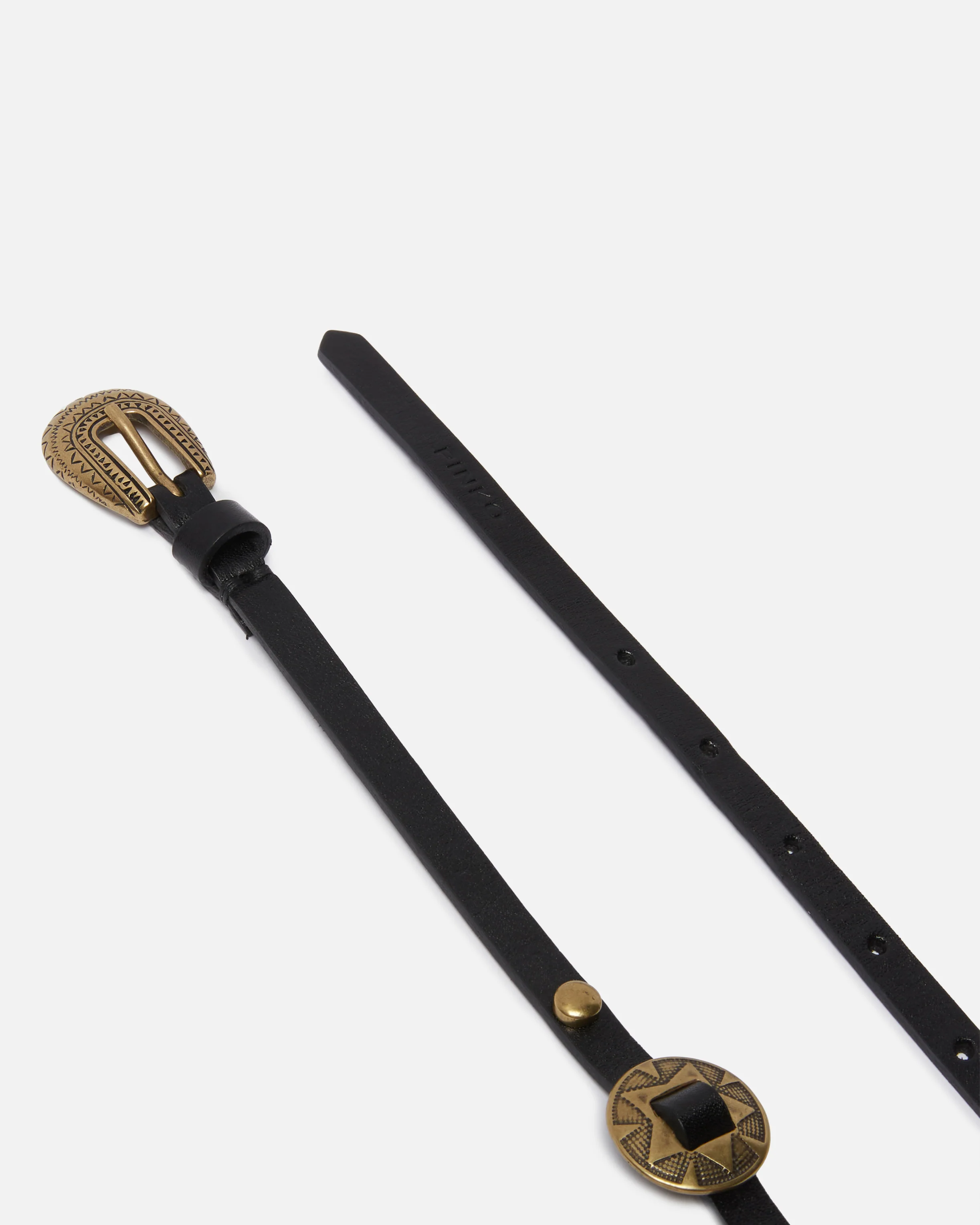 Cintura sottile con placche incise in metallo 1cm - Image 3