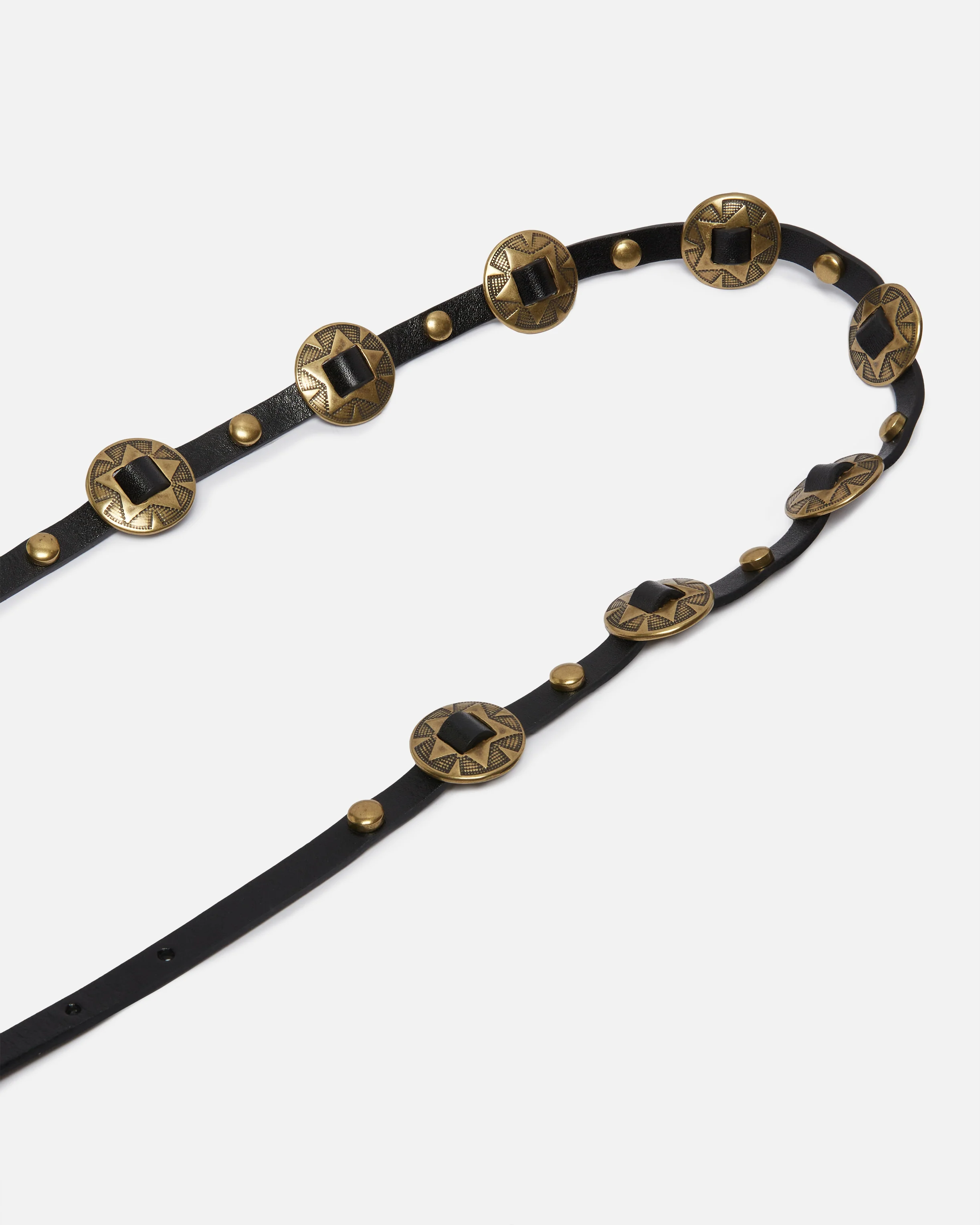 Cintura sottile con placche incise in metallo 1cm - Image 5