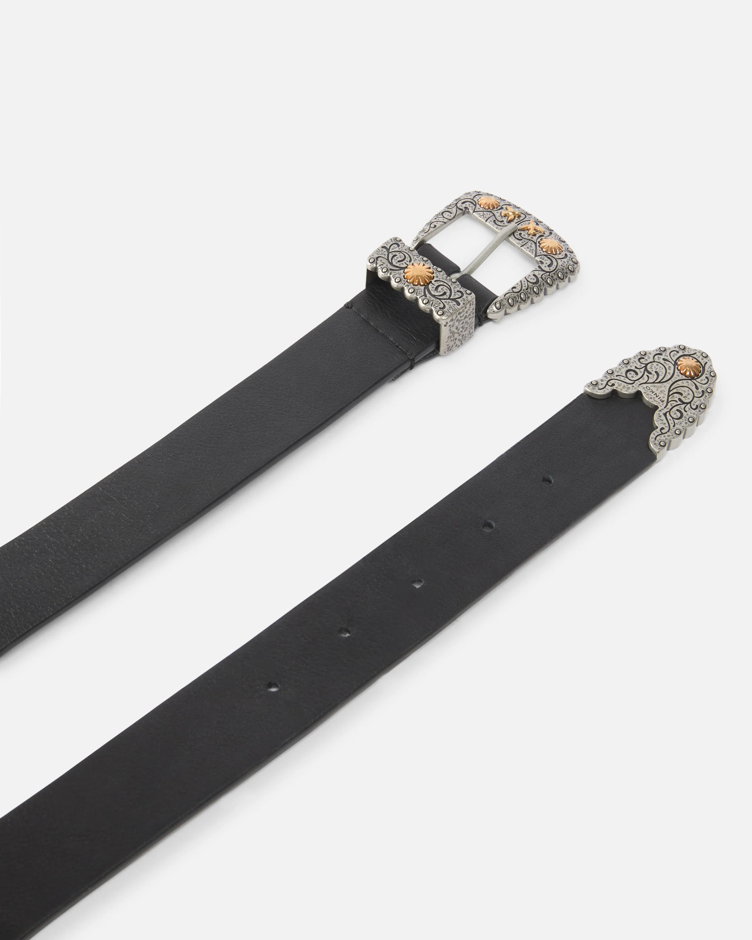 Cintura texana in pelle con tasche portaoggetti 3 cm - Image 3