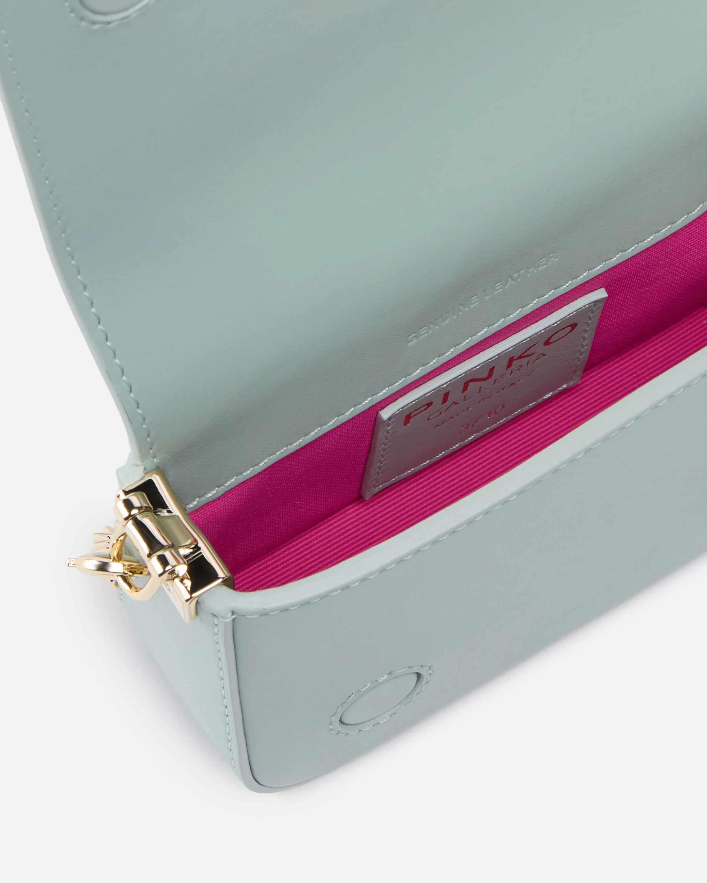 Clutch a mano Micro Love Bag Click in microfibra full strass PINKO Galleria - Image 4