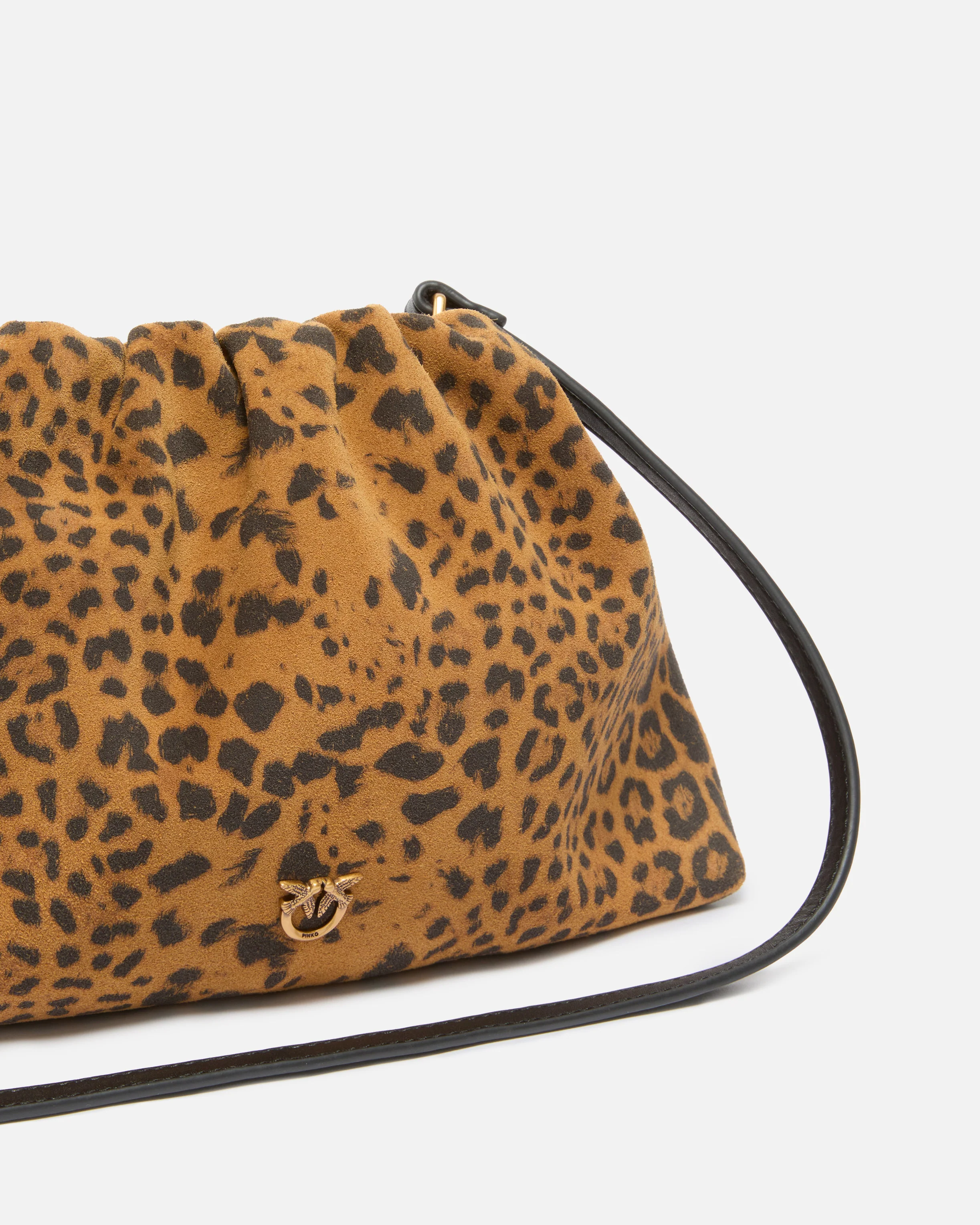 Clutch a spalla piccola in suede con stampa leopardata - Image 3