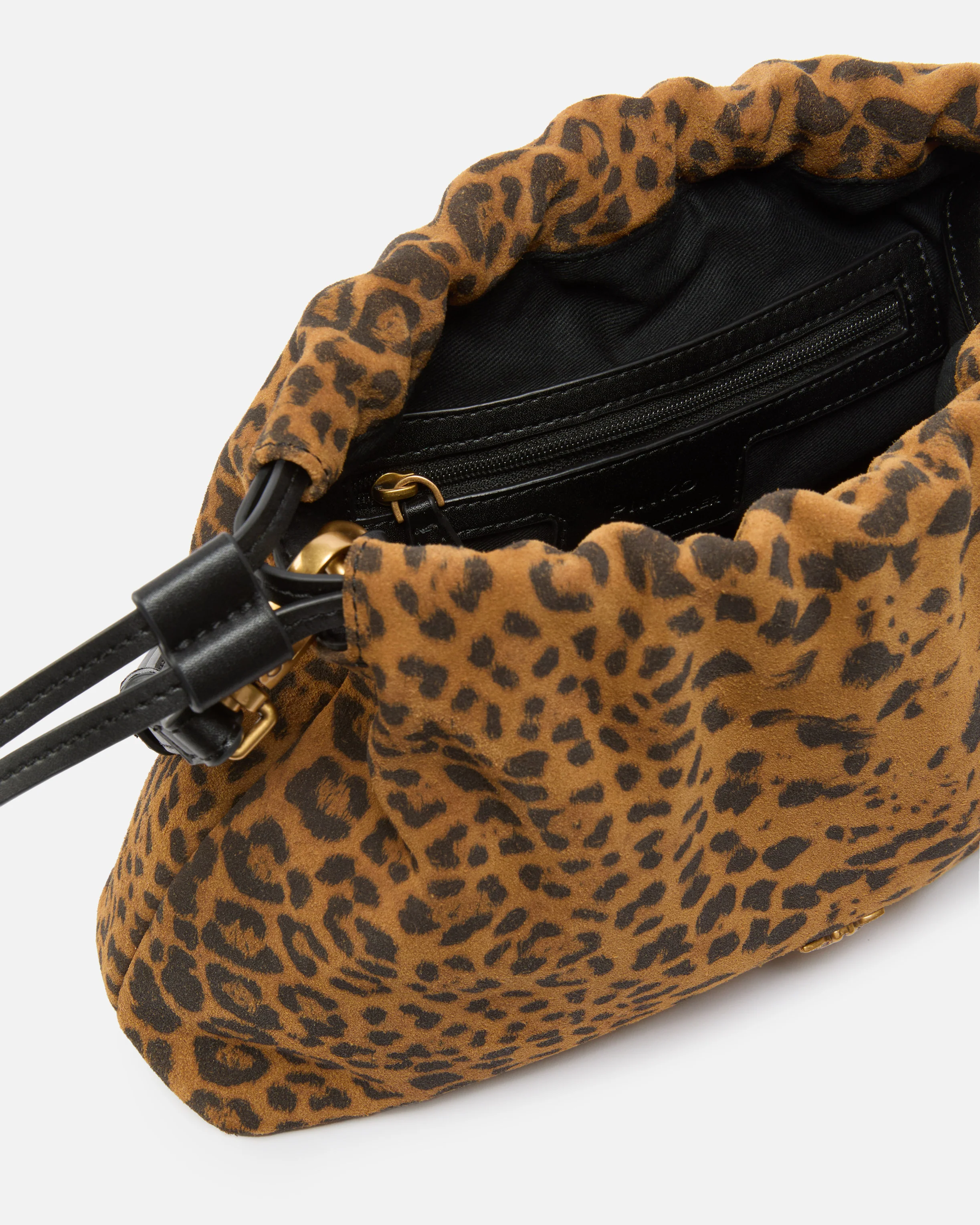 Clutch a spalla piccola in suede con stampa leopardata - Image 4