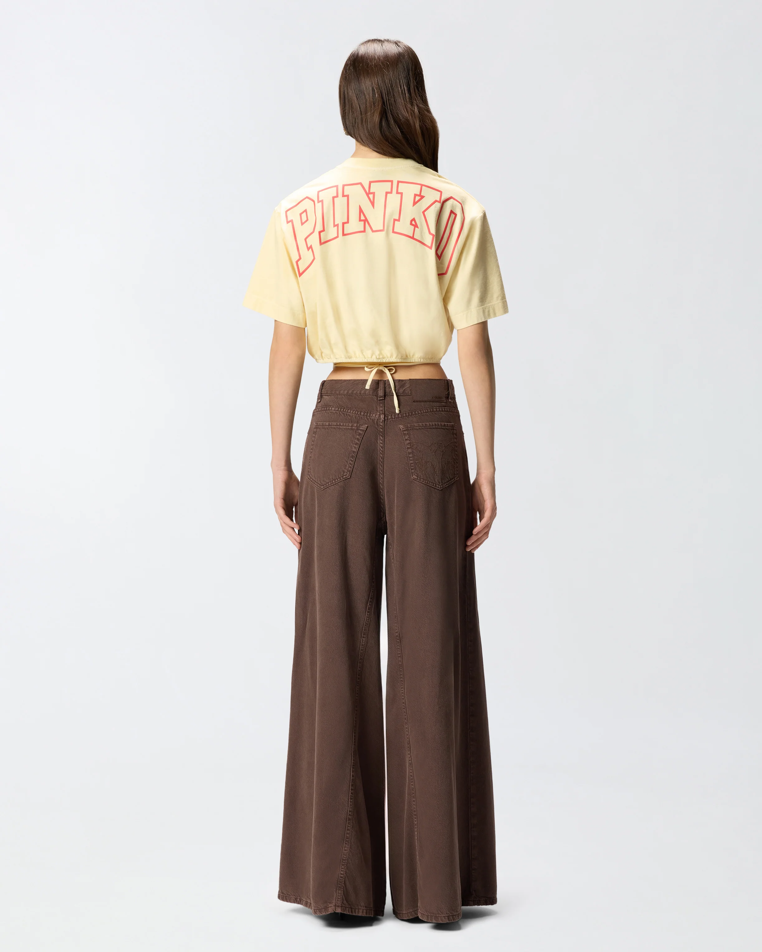 Crop top con logo lettering PINKO - Image 3