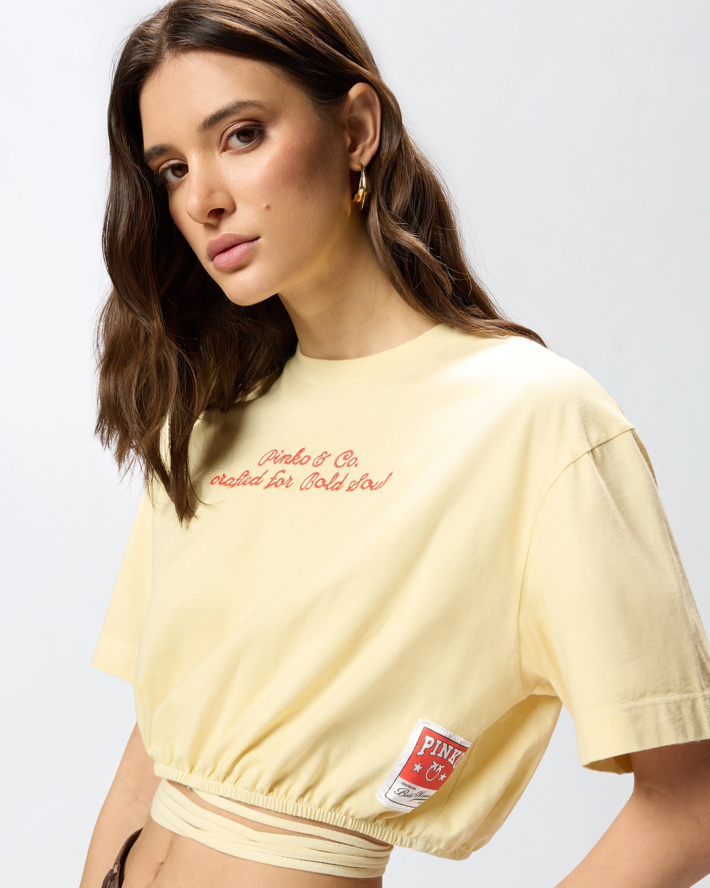 Crop top con logo lettering PINKO - Image 4