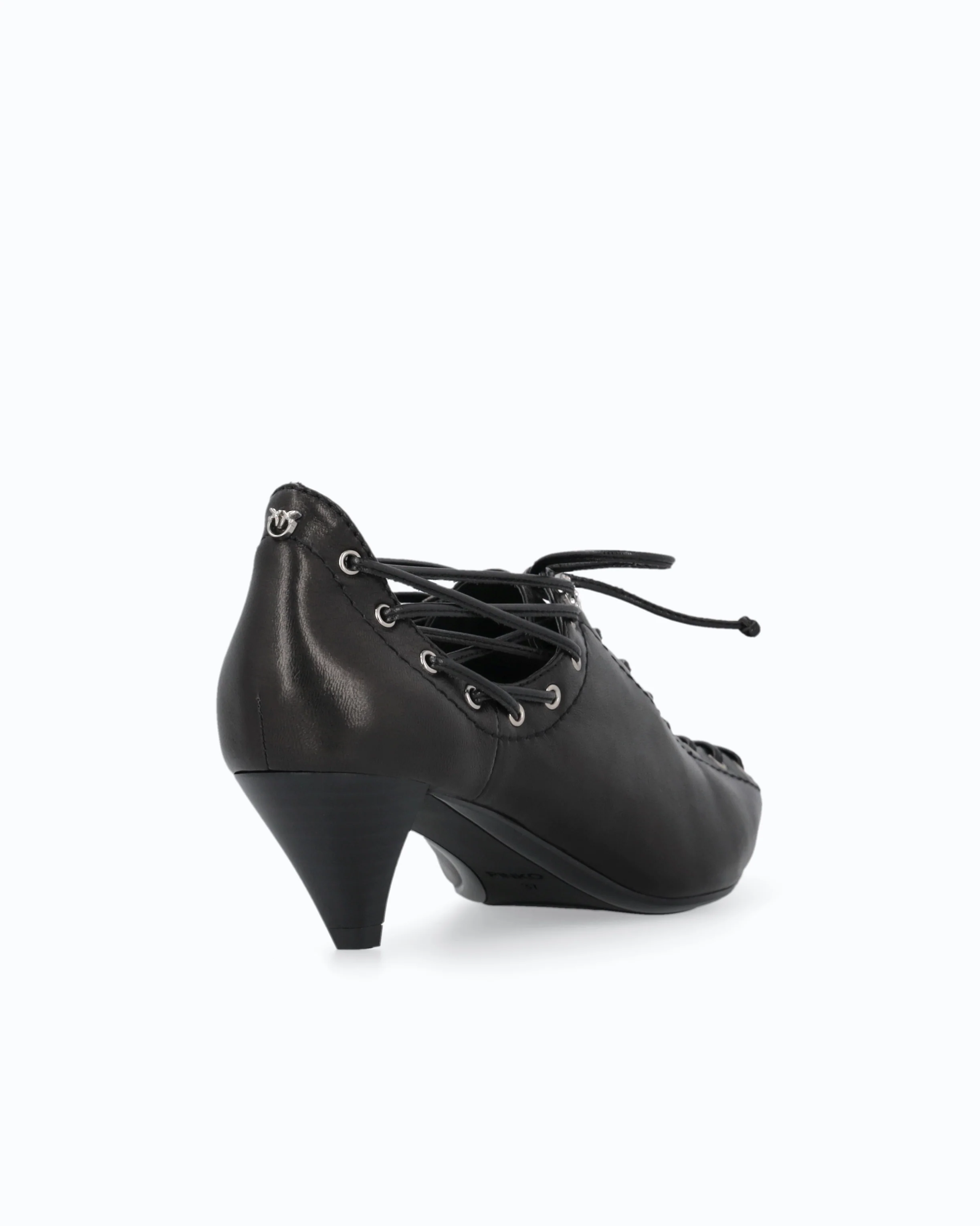 Décolleté in nappa con allacciatura e tacco conico - Image 3