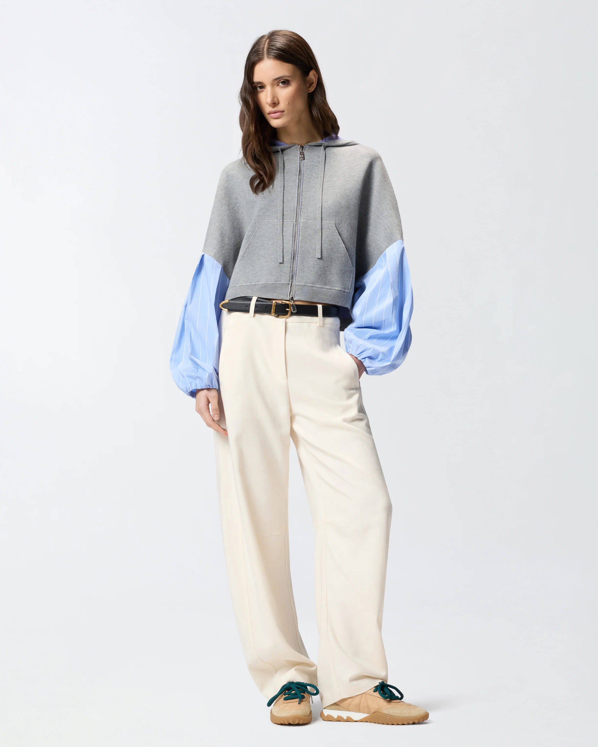 Felpa con inserto a camicia - Image 2