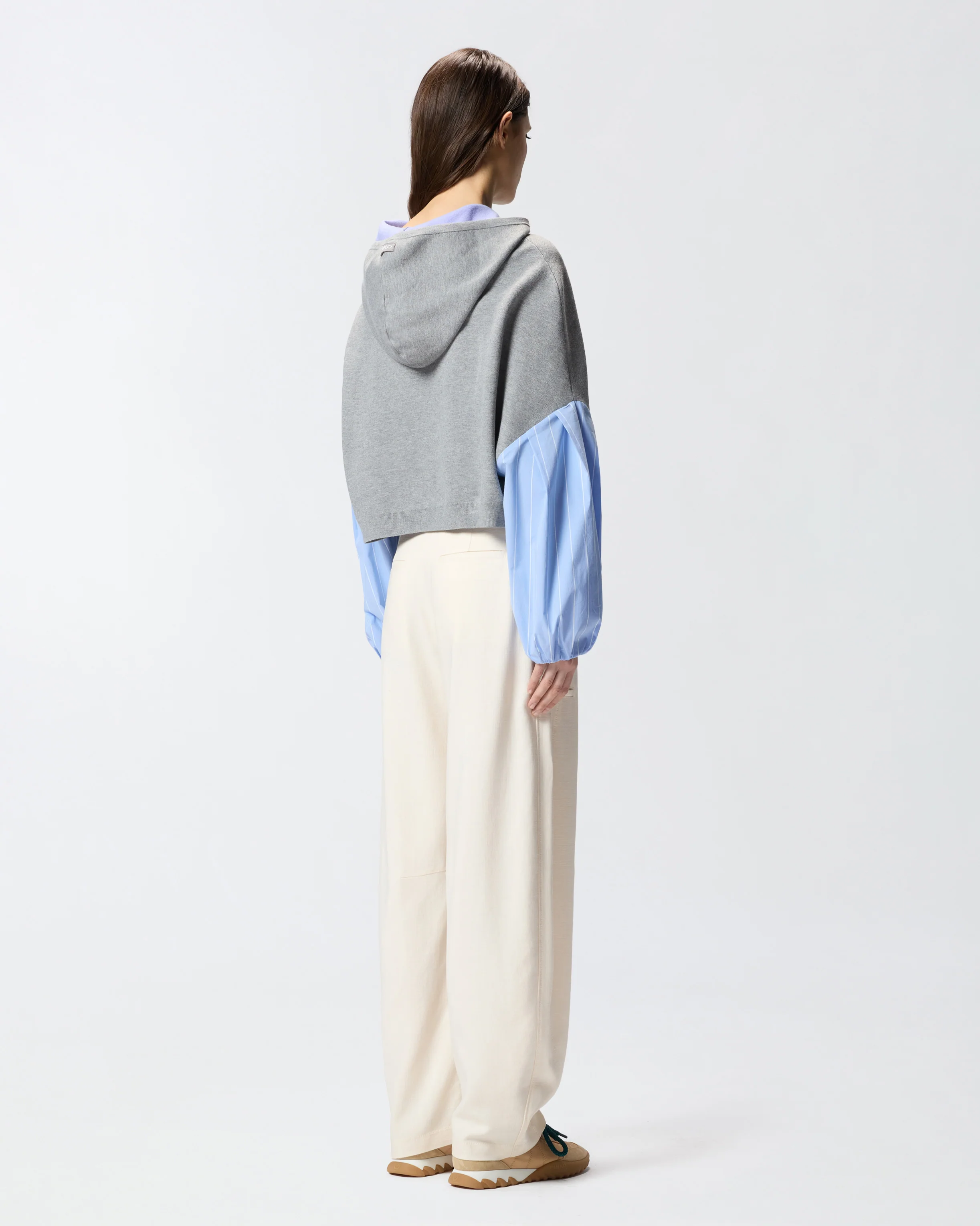 Felpa con inserto a camicia - Image 3