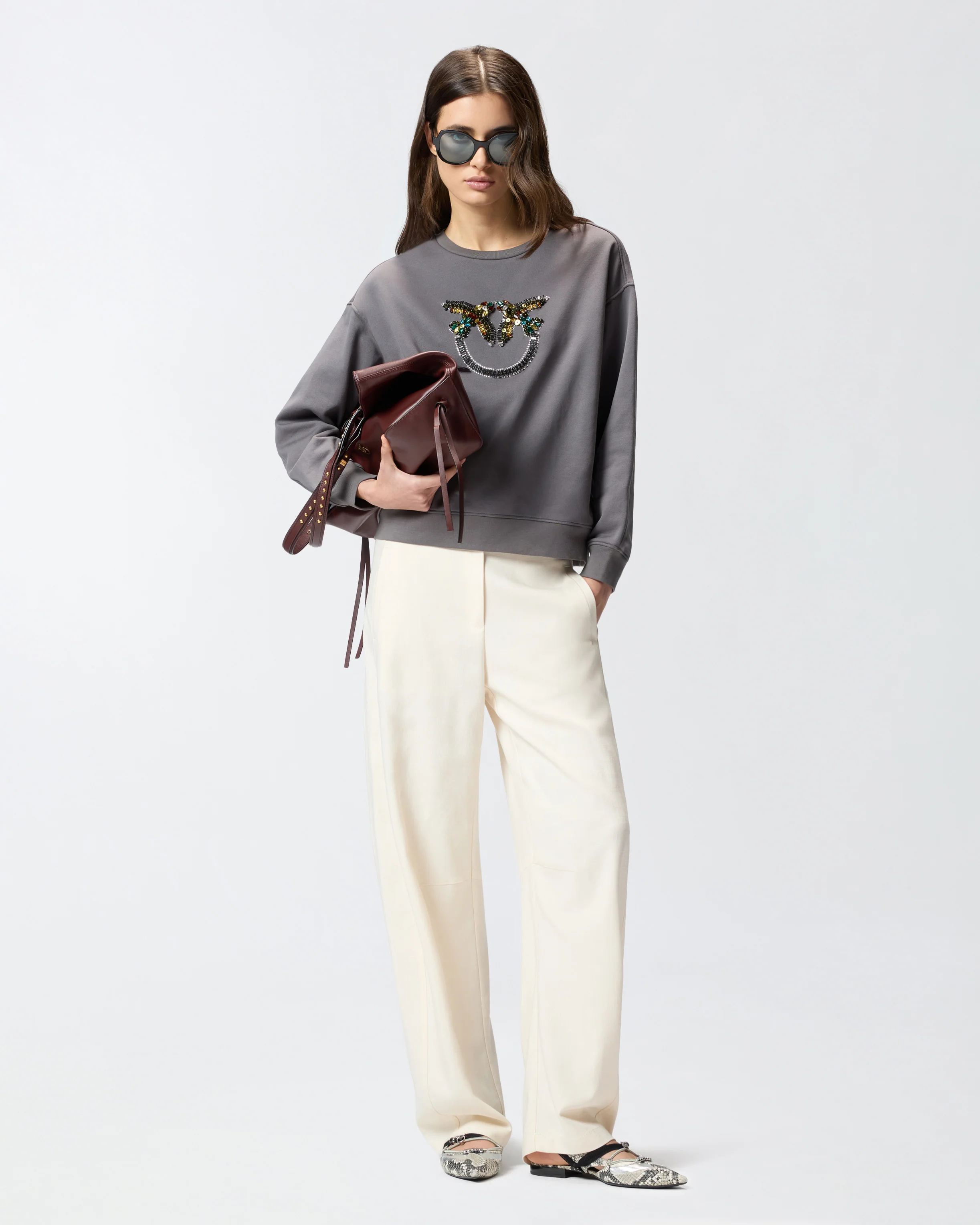 Felpa con maxi ricamo gioiello Love Birds - Image 2