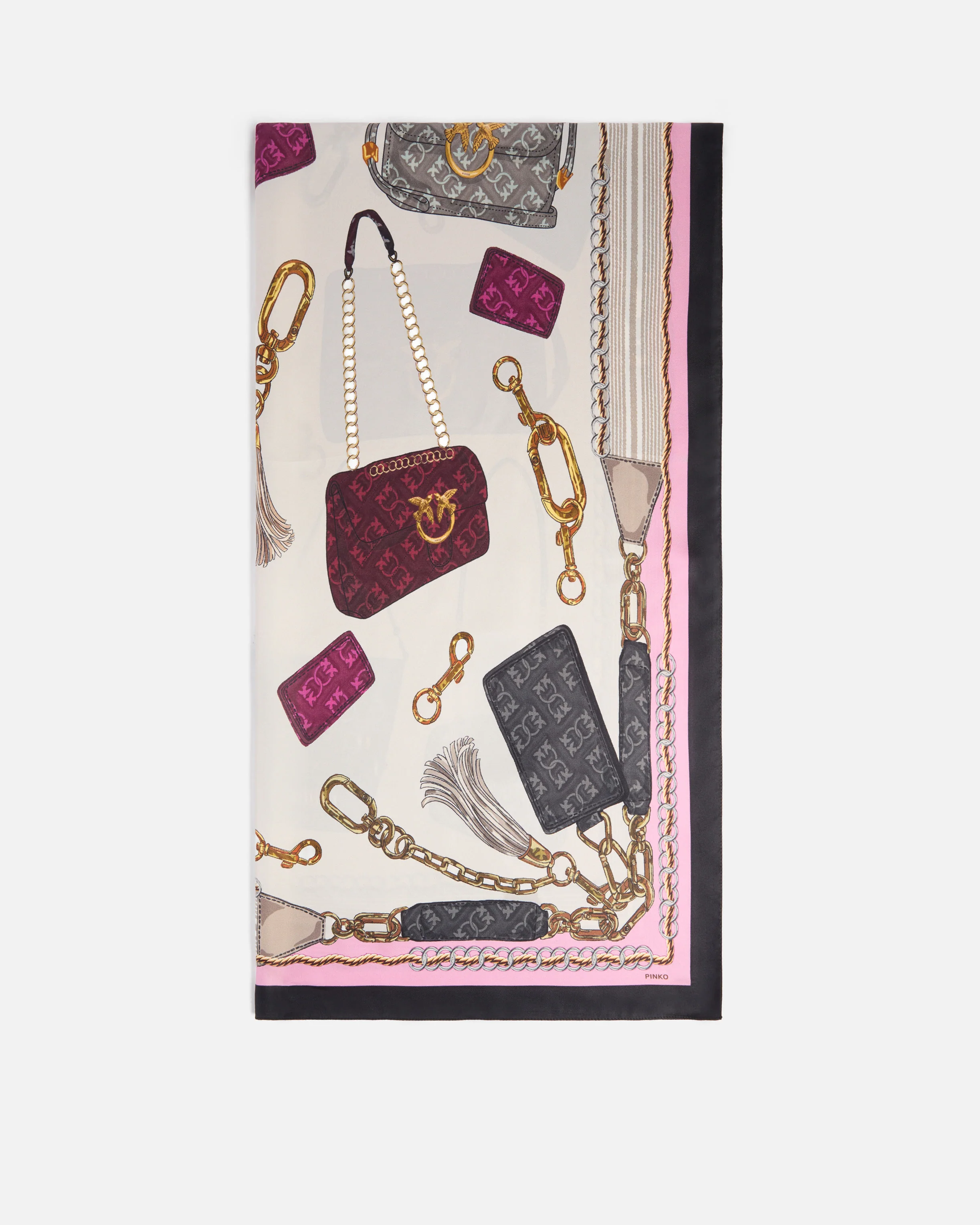 Foulard con stampa borse