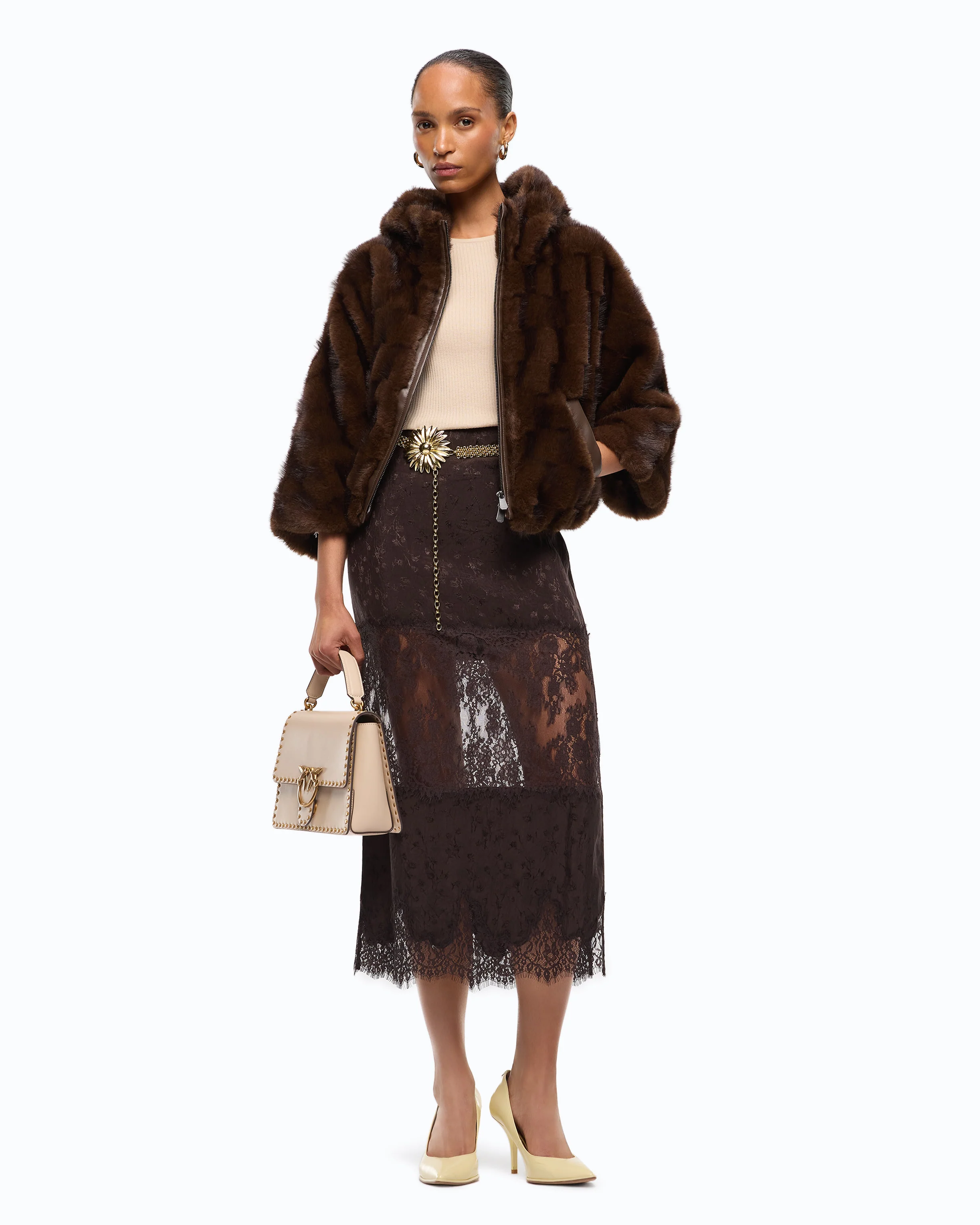 Giacca blouson effetto pelliccia con cappuccio - Image 2