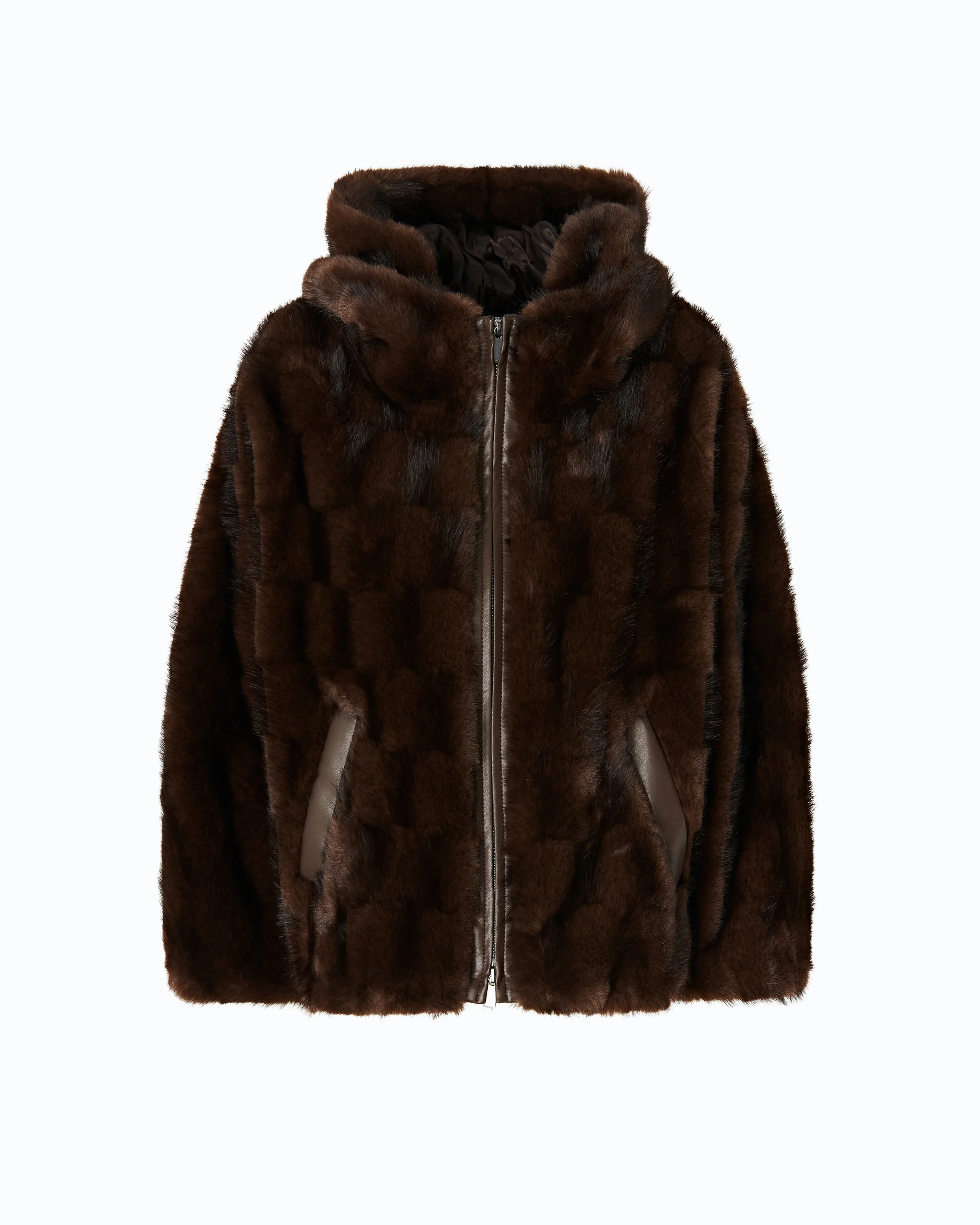 Giacca blouson effetto pelliccia con cappuccio - Image 5