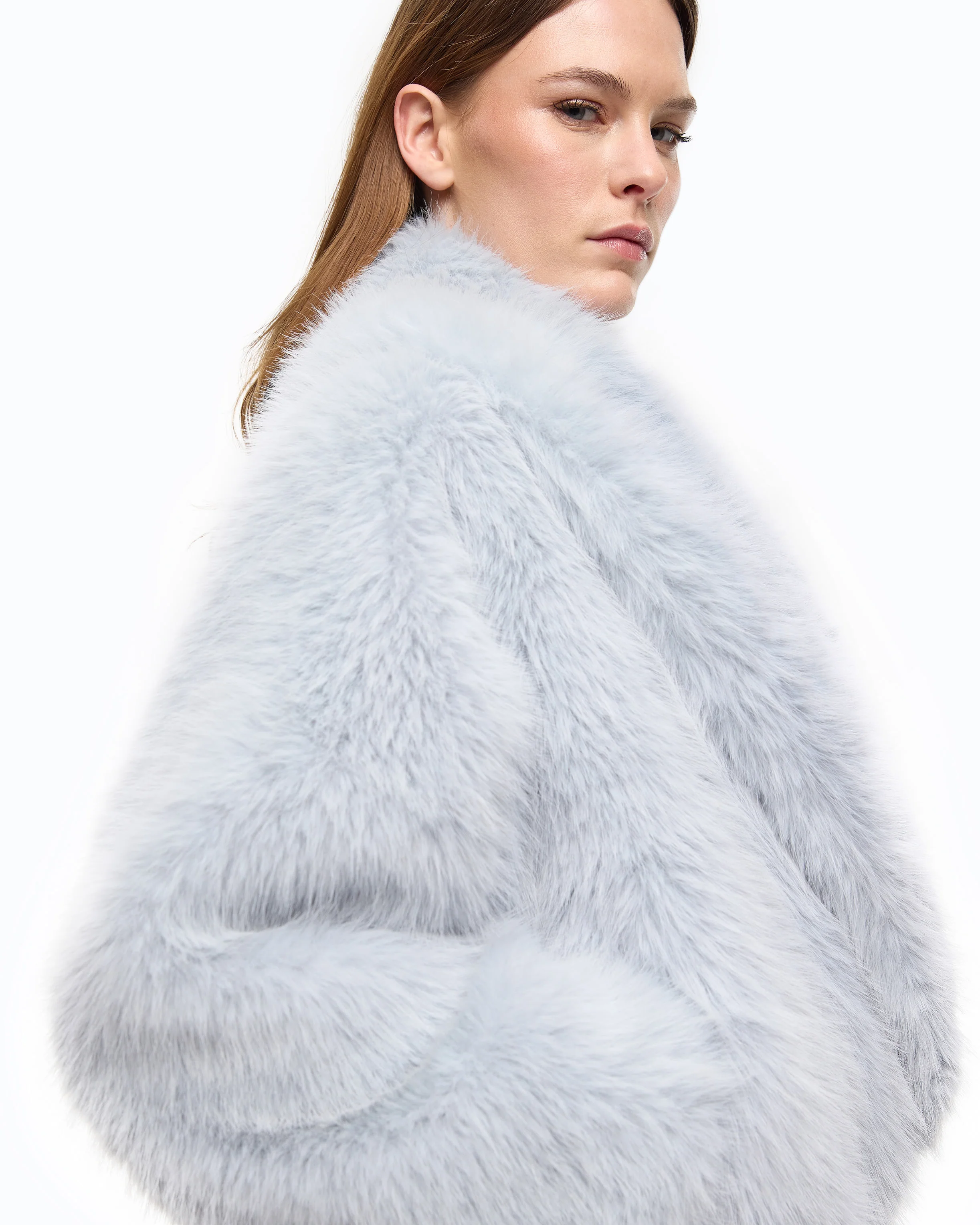 Giacca blouson effetto pelliccia con cintura - Image 3