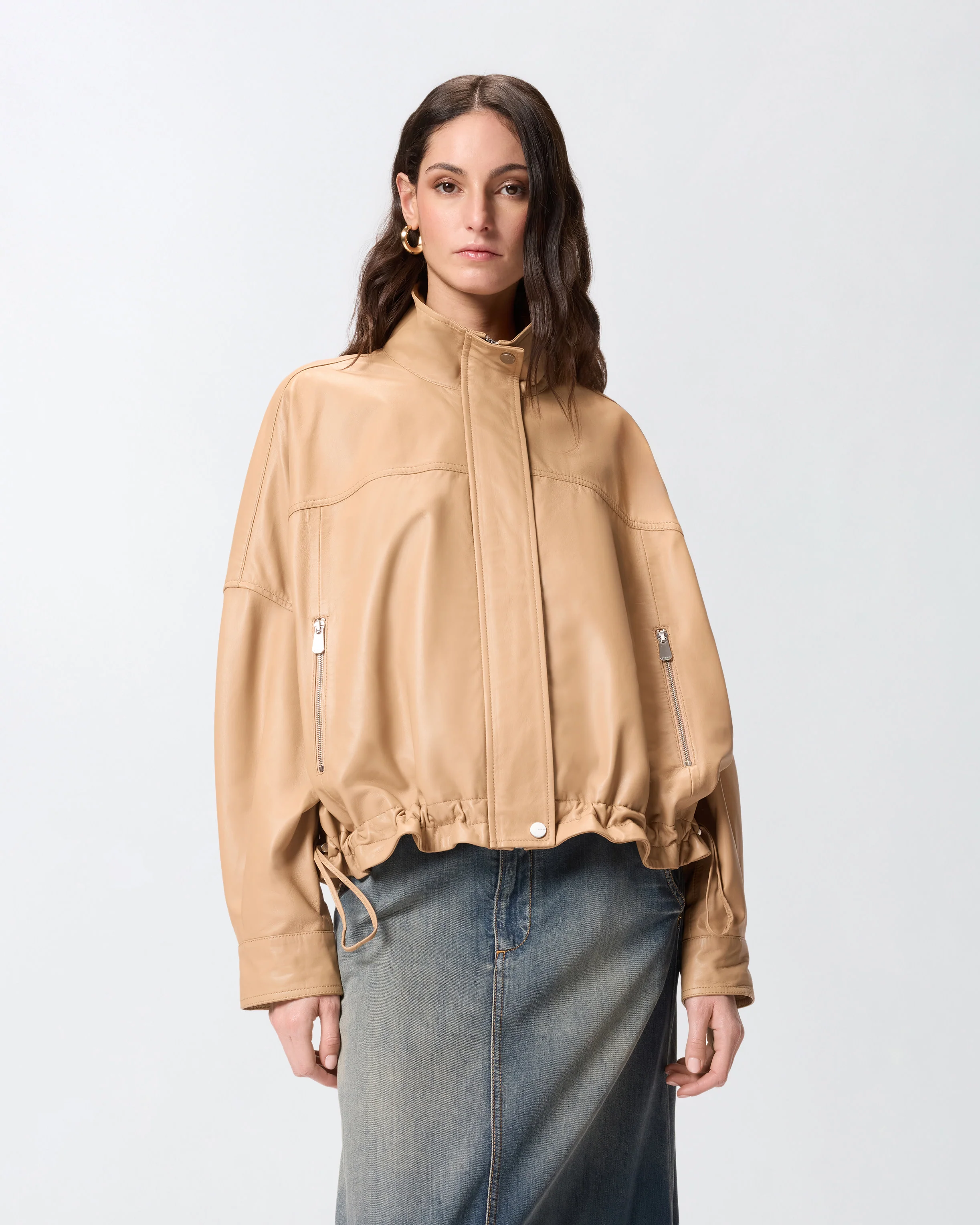 Giacca blouson in nappa
