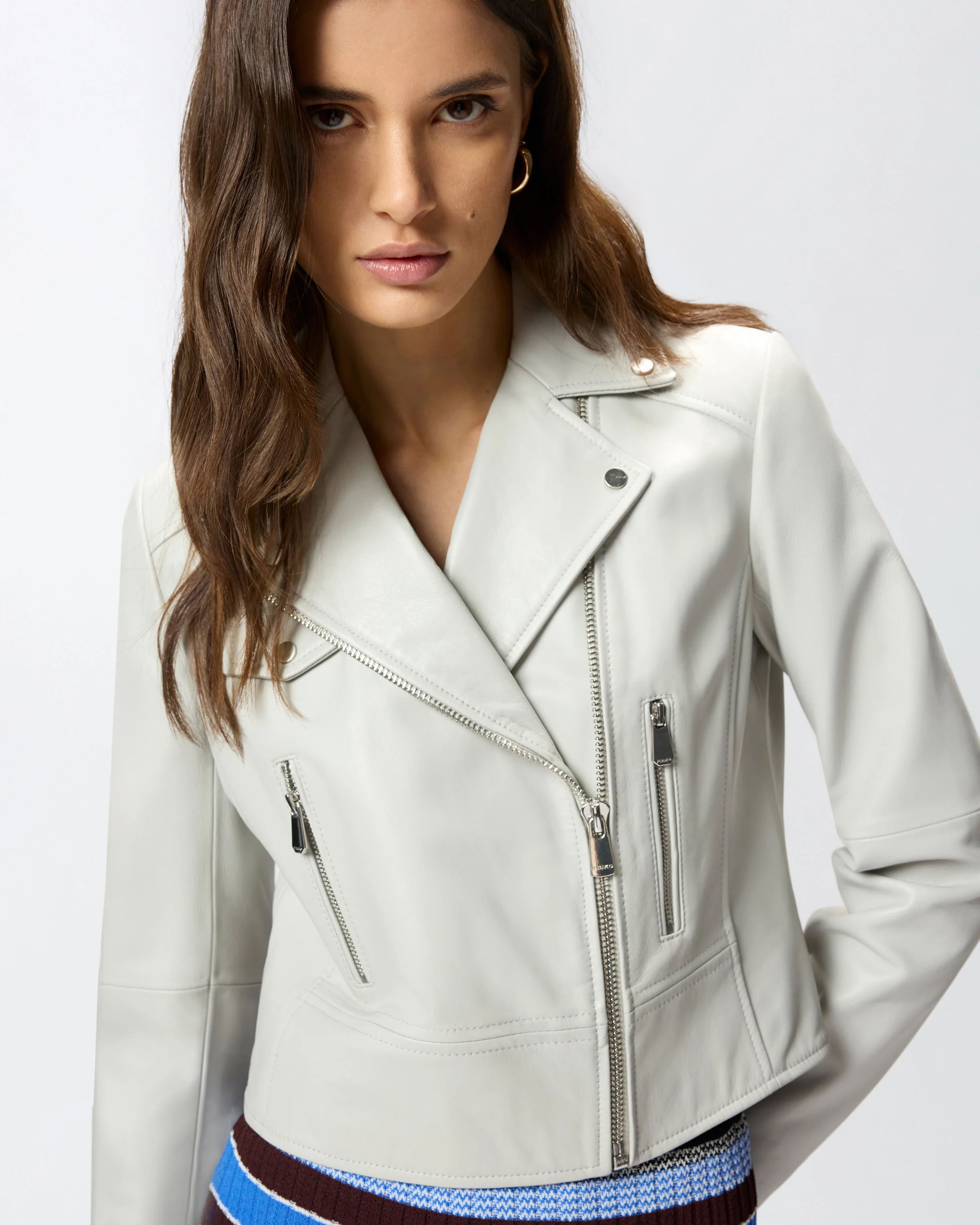 Giacca chiodo stile biker in nappa - Image 4