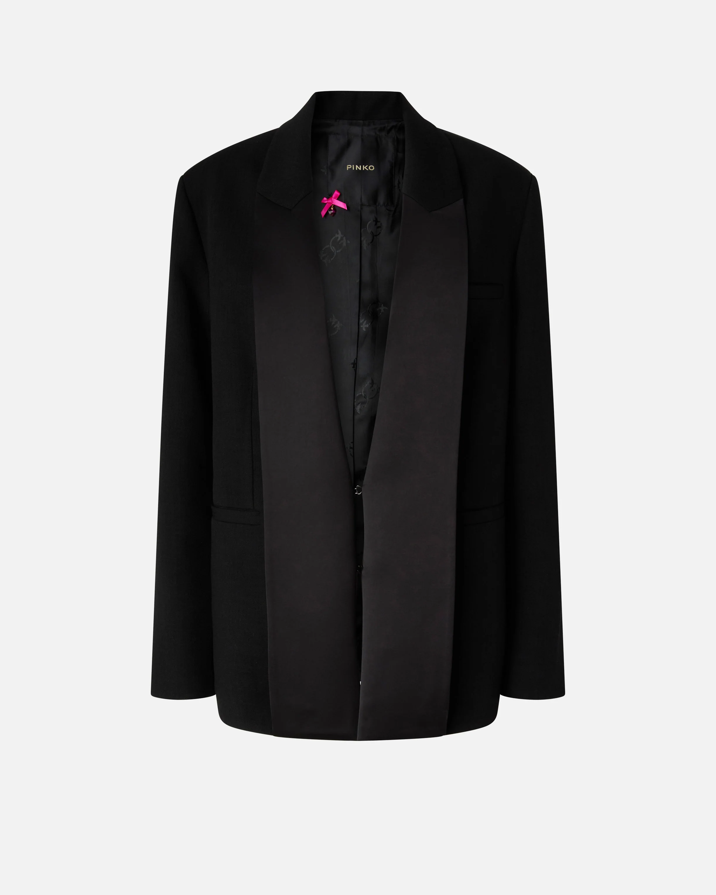 Giacca fiammata con revers in satin - Image 5