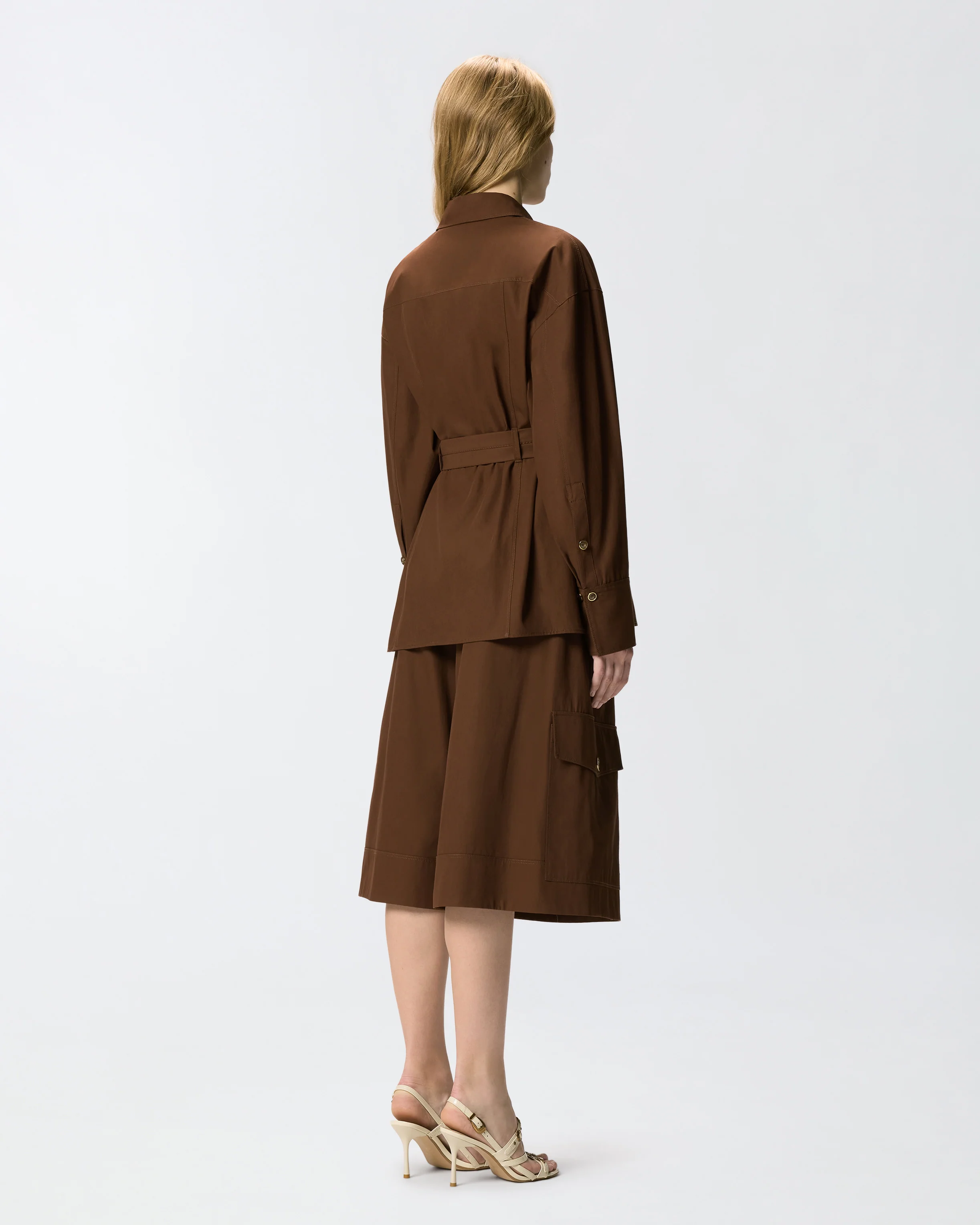 Giacca in cotone con cintura - Image 3