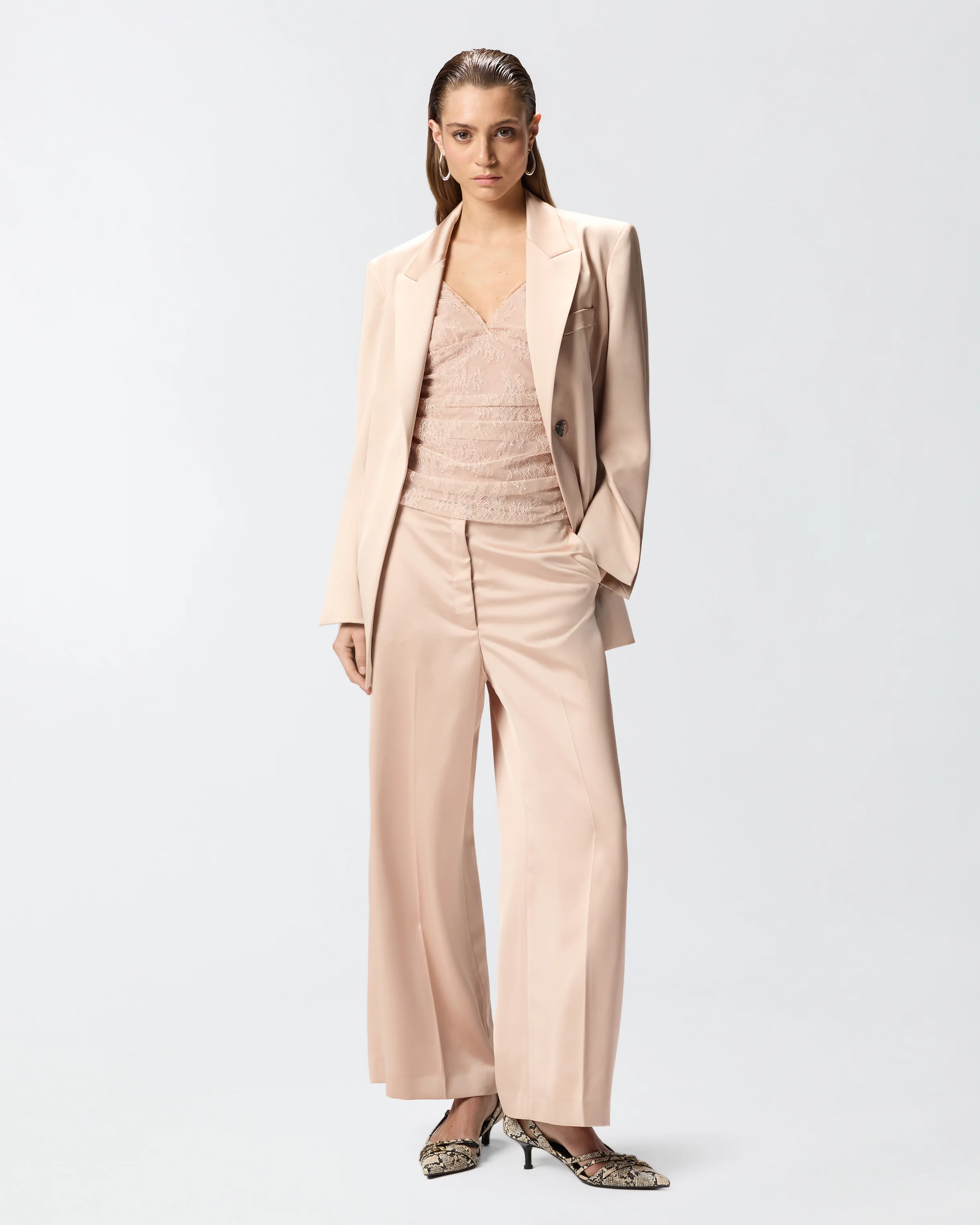 Giacca in satin con cintura - Image 2