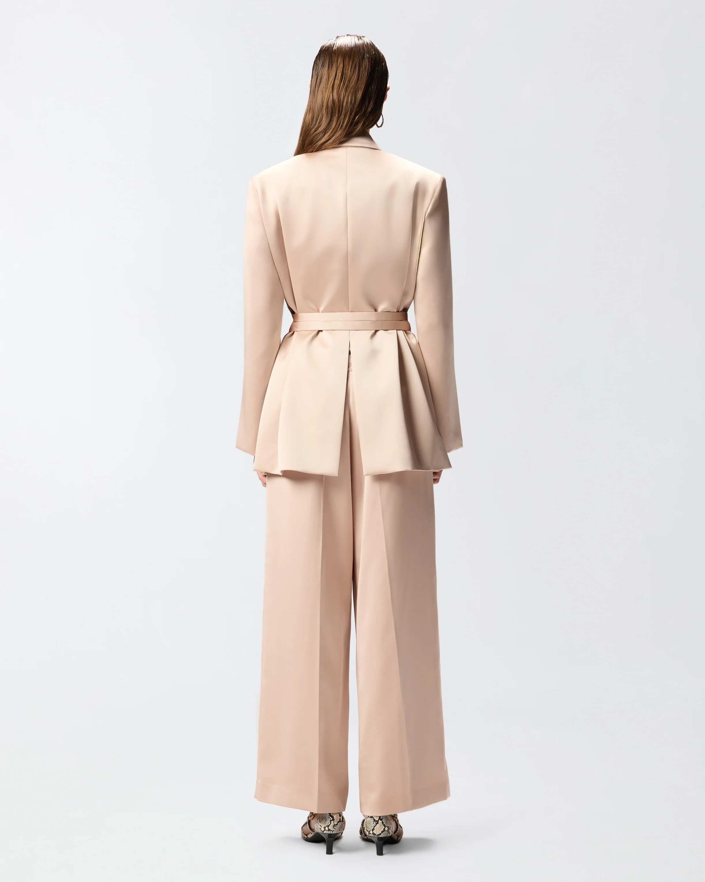 Giacca in satin con cintura - Image 3