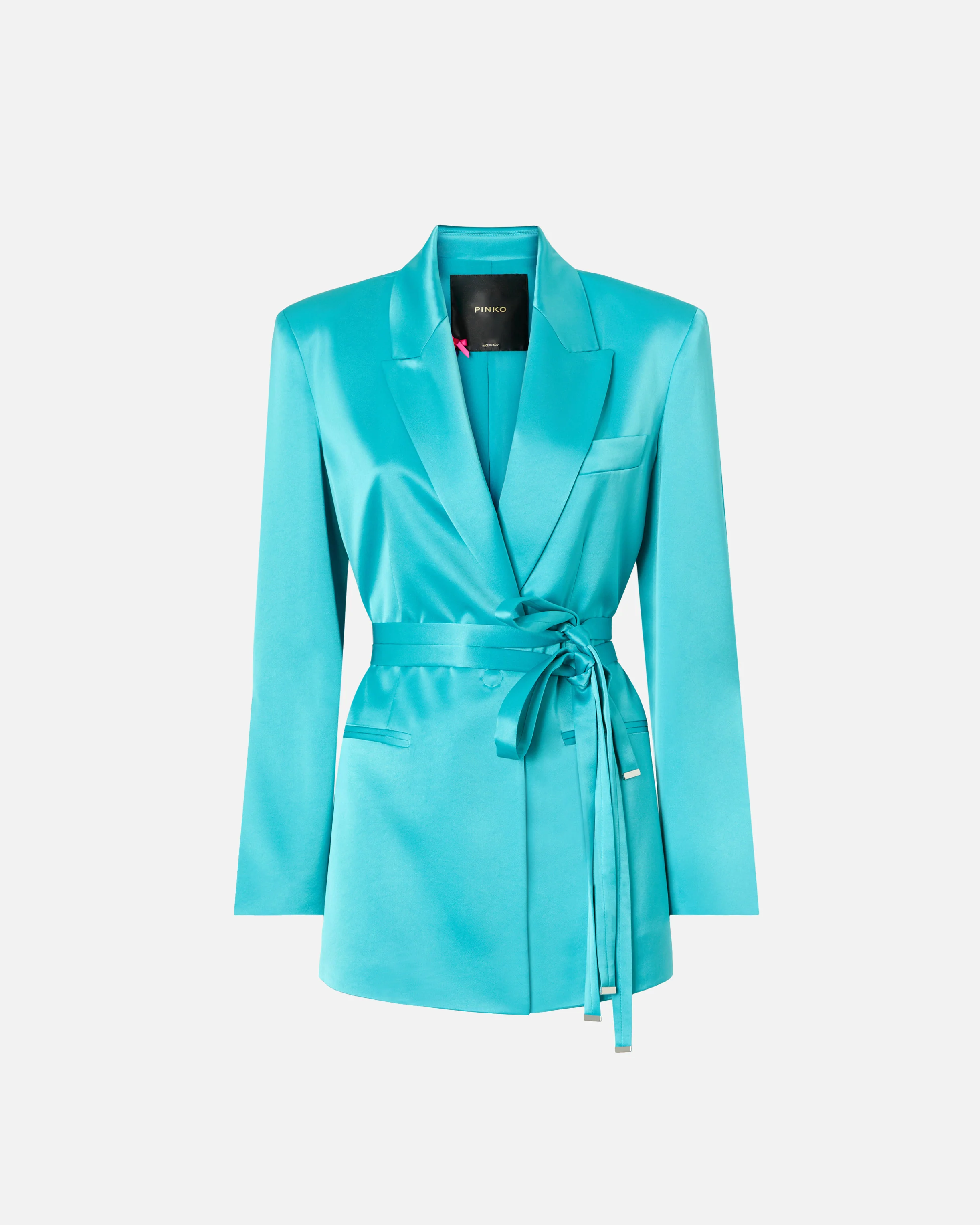 Giacca in satin con cintura - Image 5