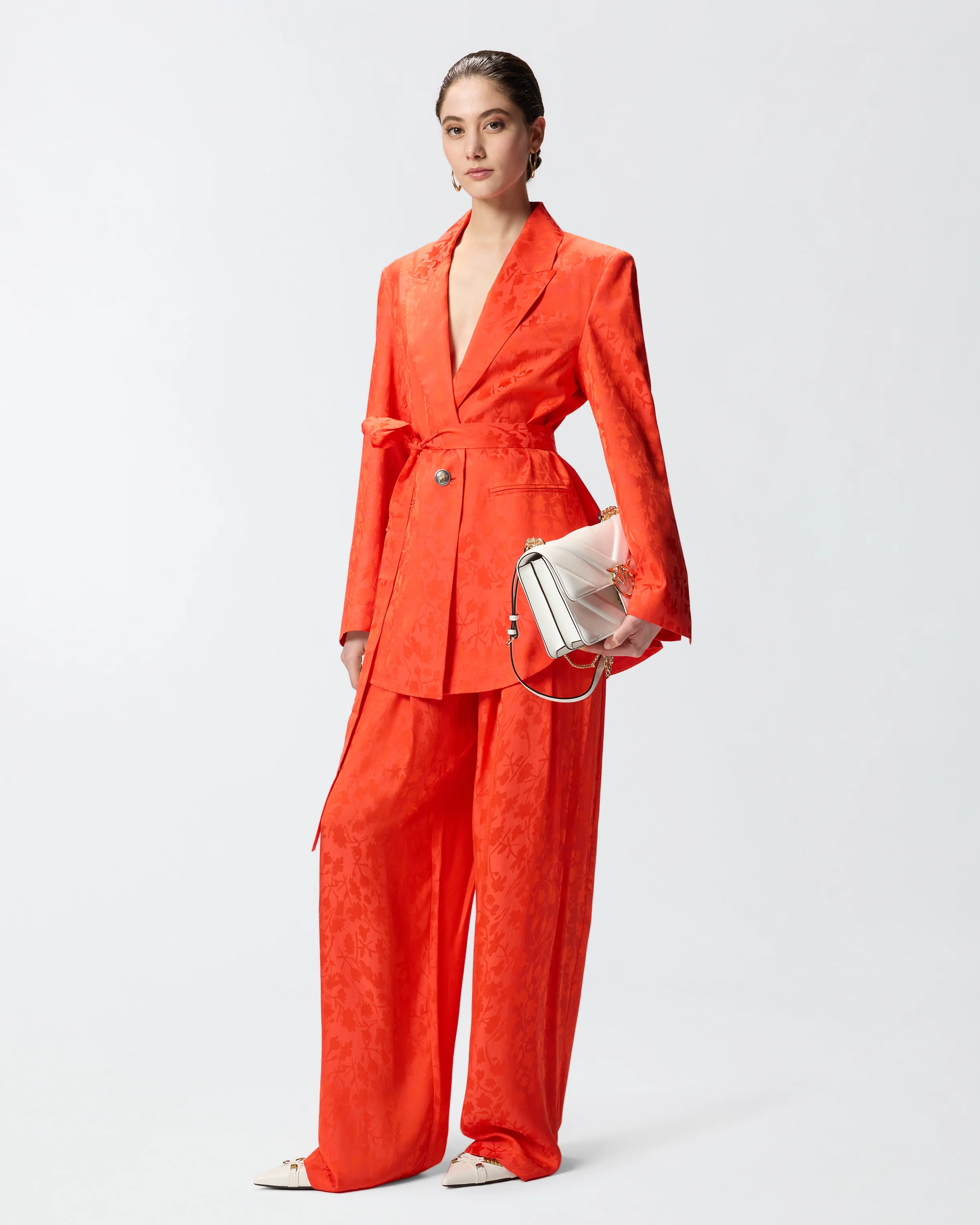 Giacca kimono in jacquard floreale - Image 2
