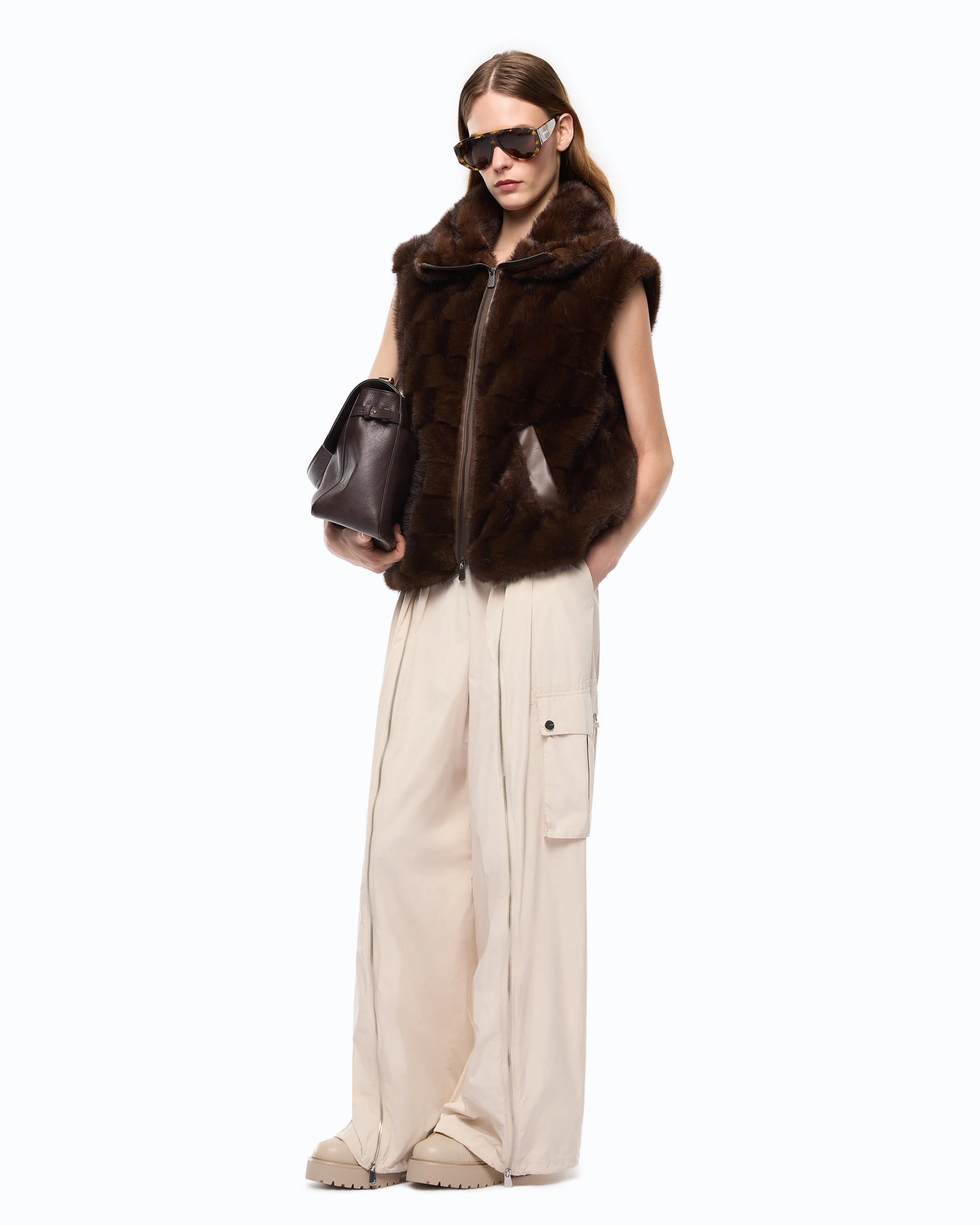 Gilet effetto pelliccia con zip - Image 2