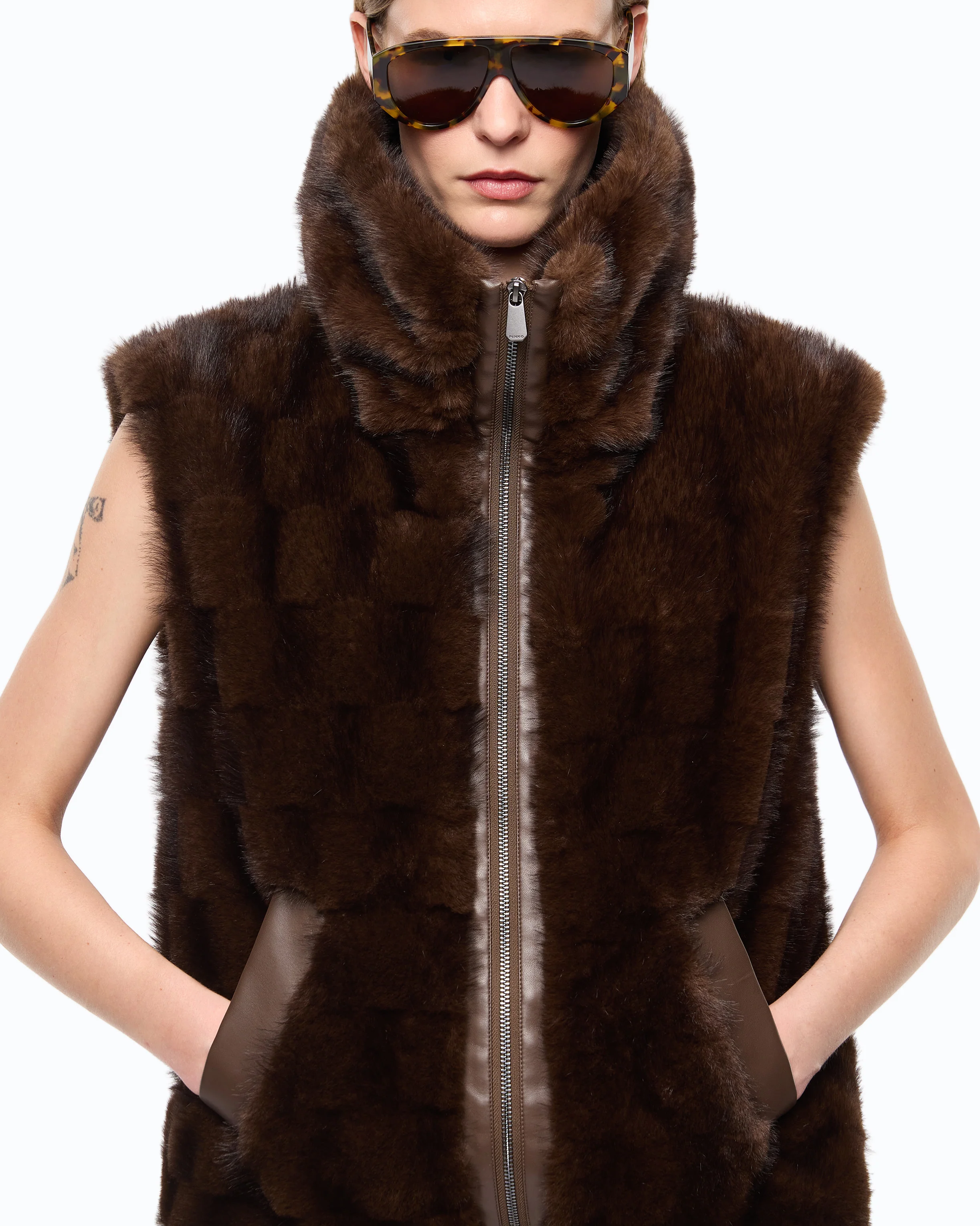 Gilet effetto pelliccia con zip - Image 3
