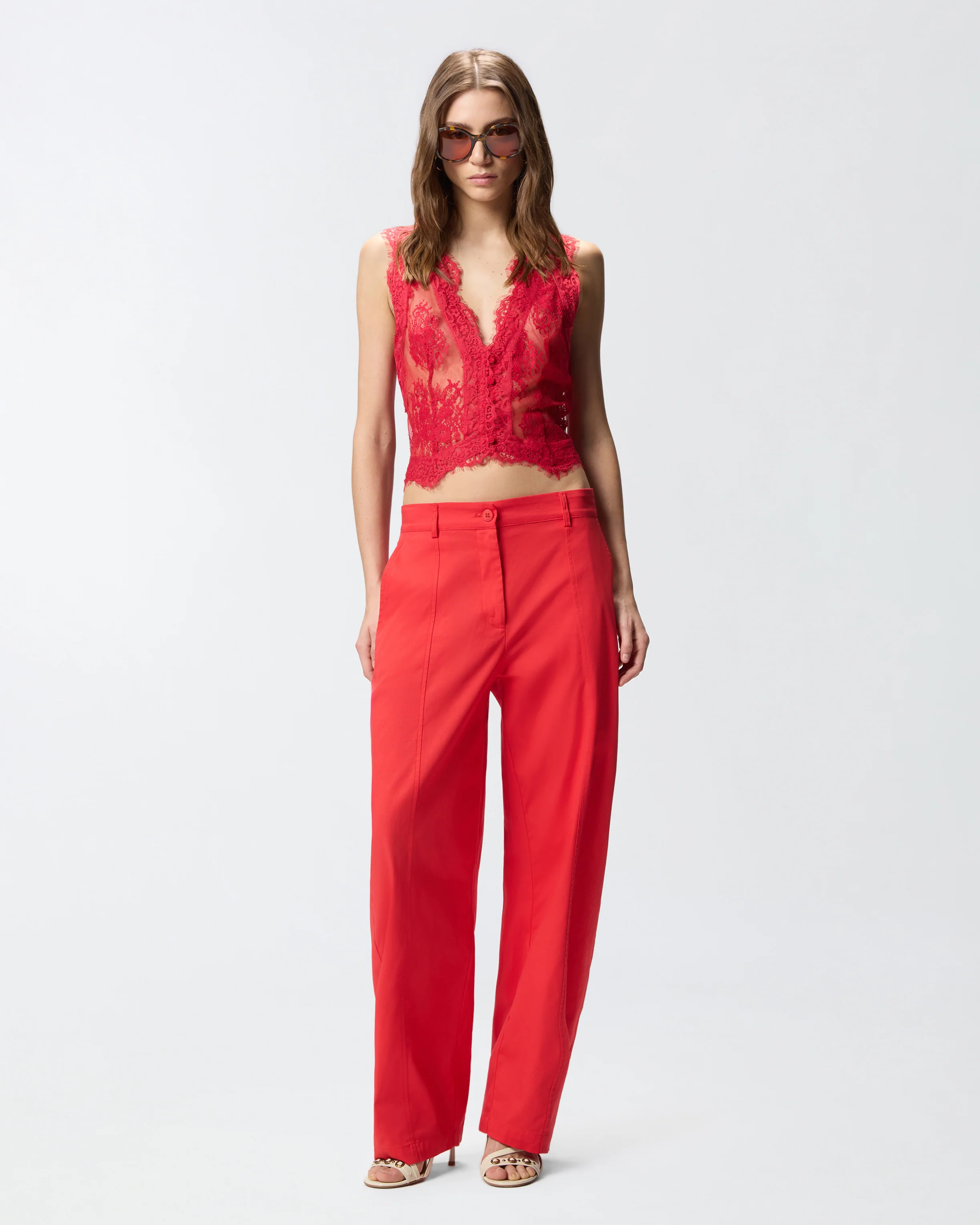 Gilet in pizzo valencienne floreale - Image 2